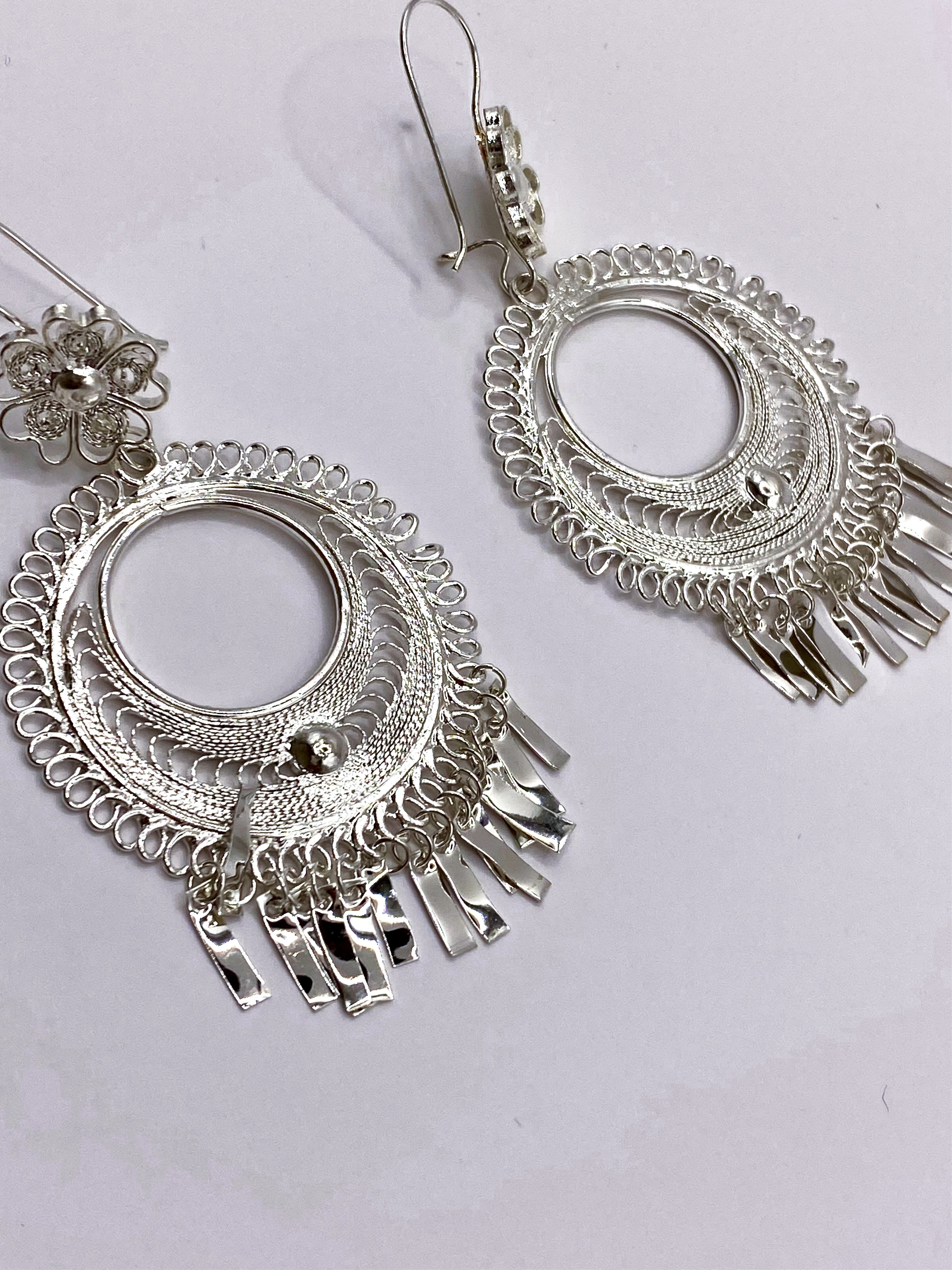 Filigranas Plateadas Redonda Hueca Mediana F59