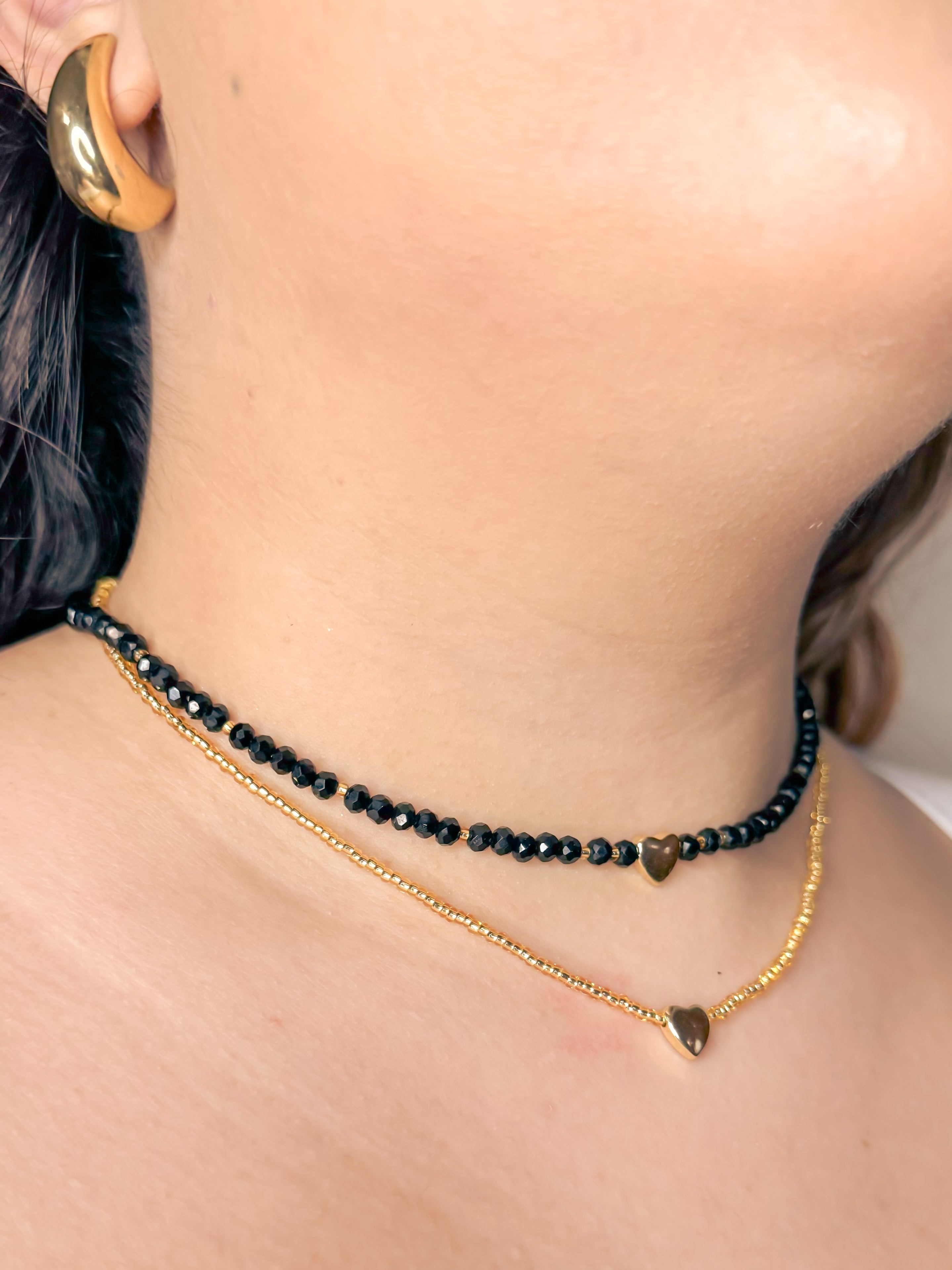 Collar Negro/Dorado J92