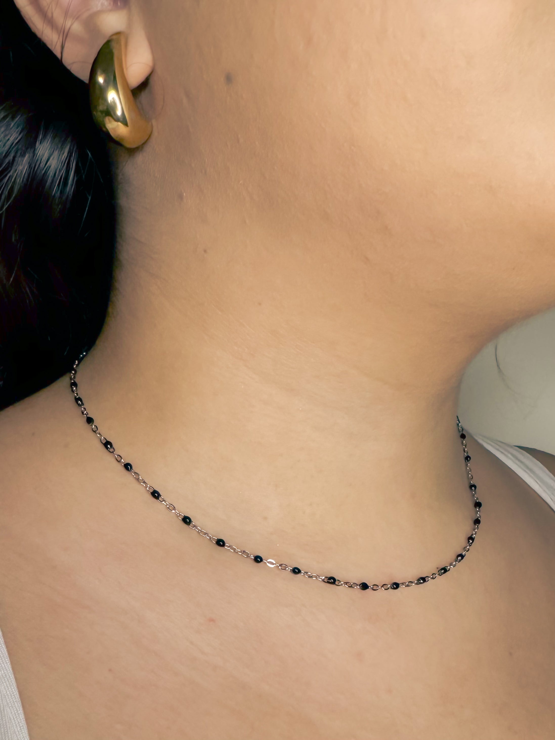 Collar Plata/Negro J98