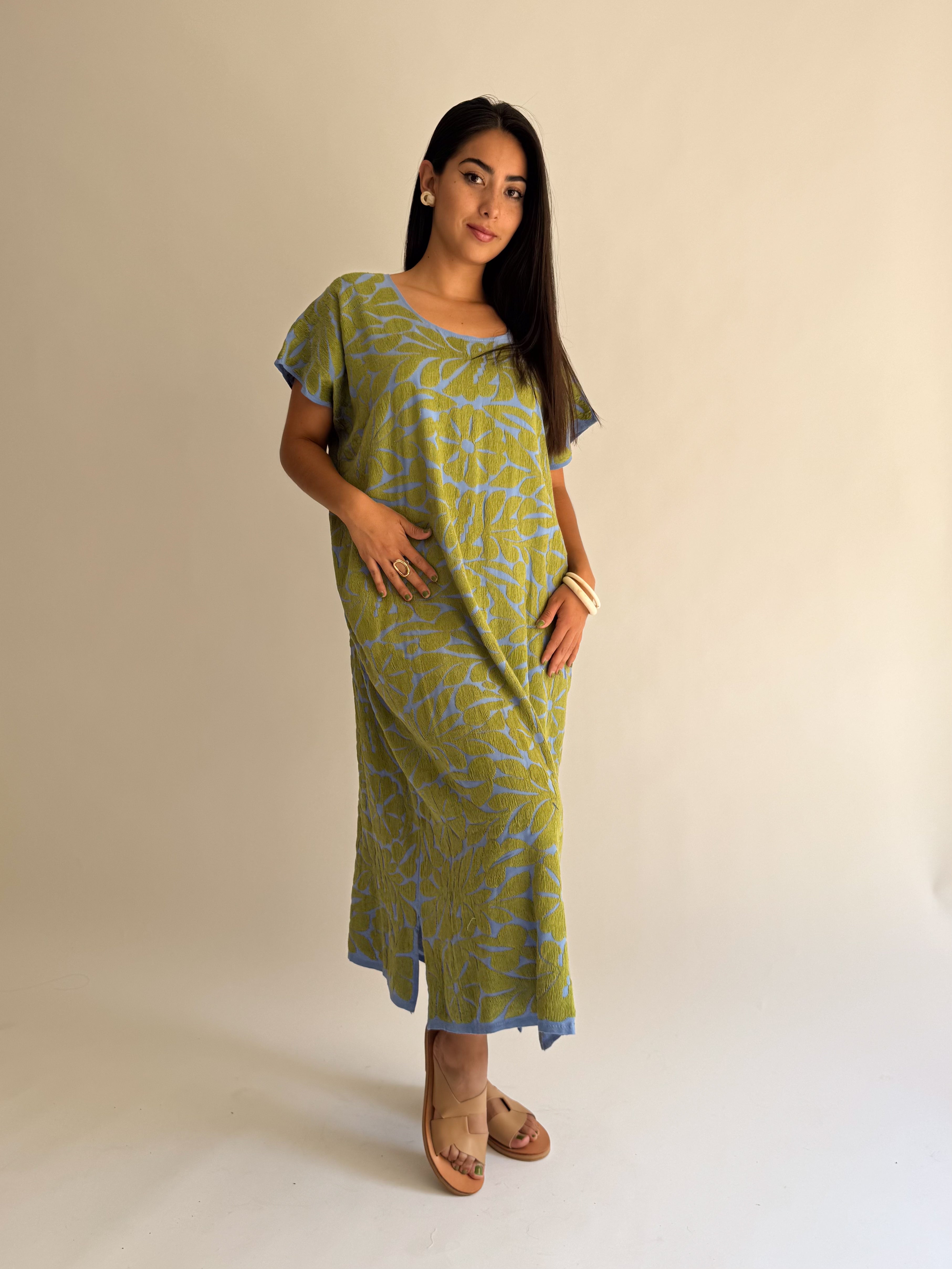 Huipil Jalapa Azul/Verde