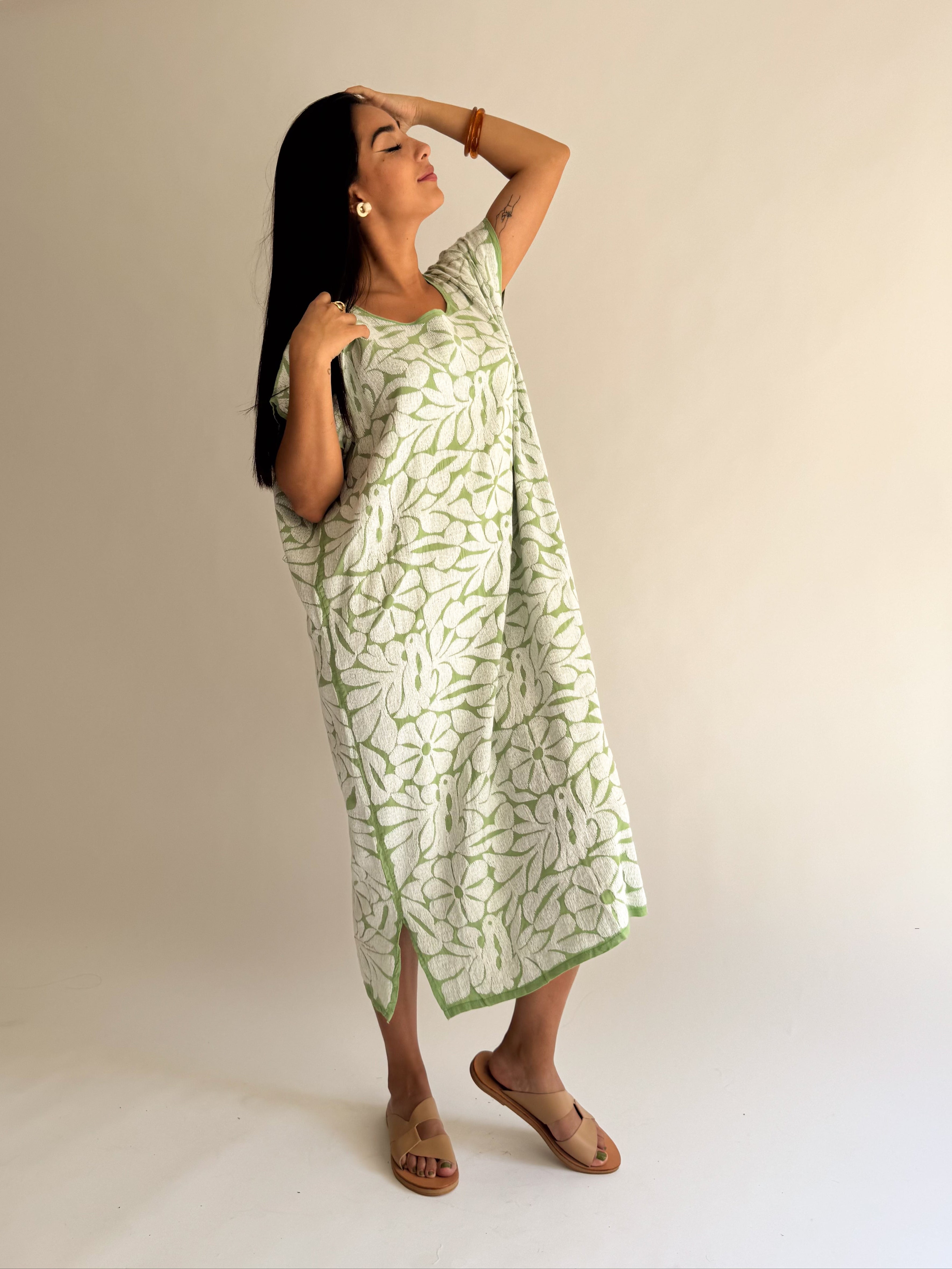 Huipil Jalapa Verde/Blanco