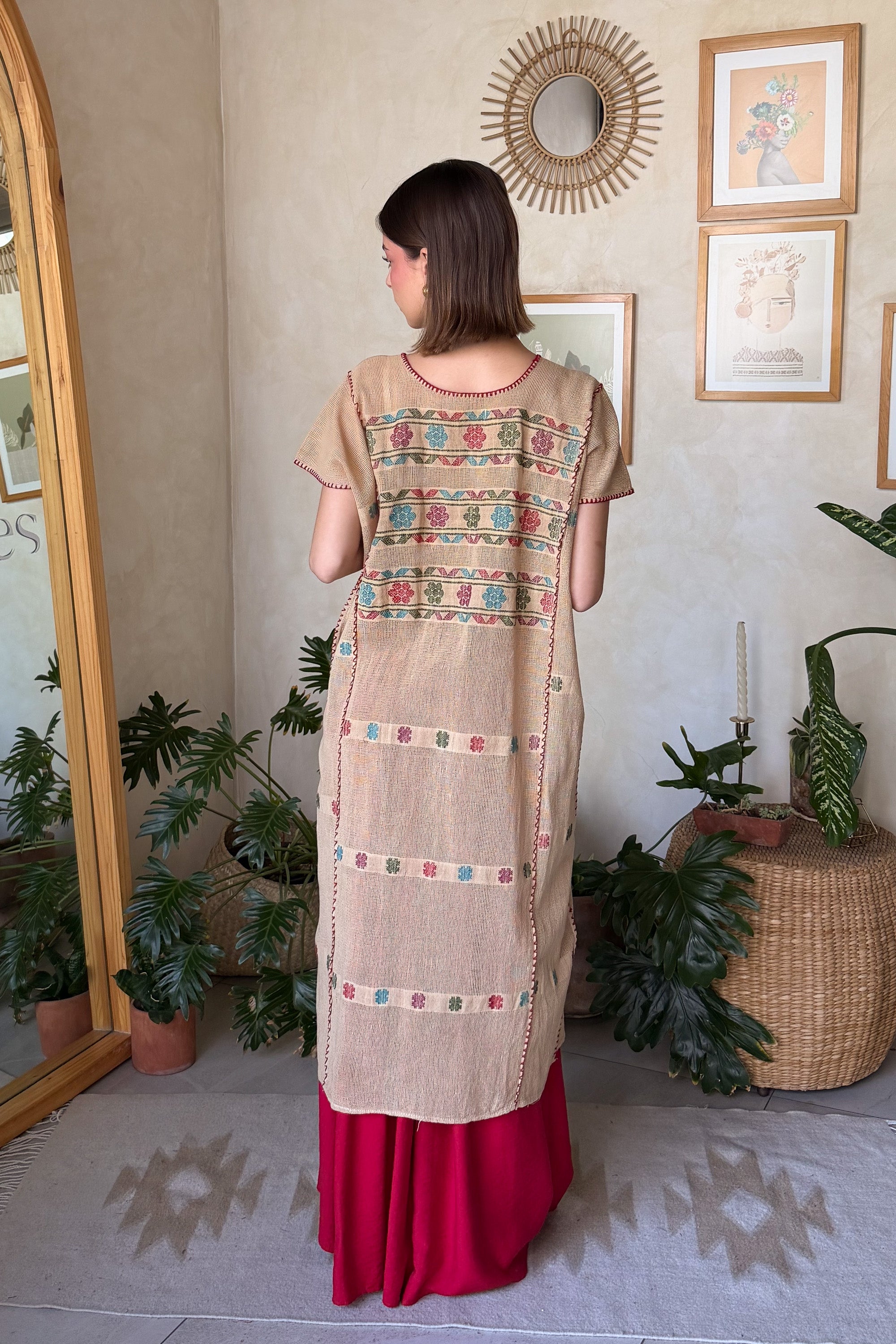 Huipil San Pedro Beige Multicolor