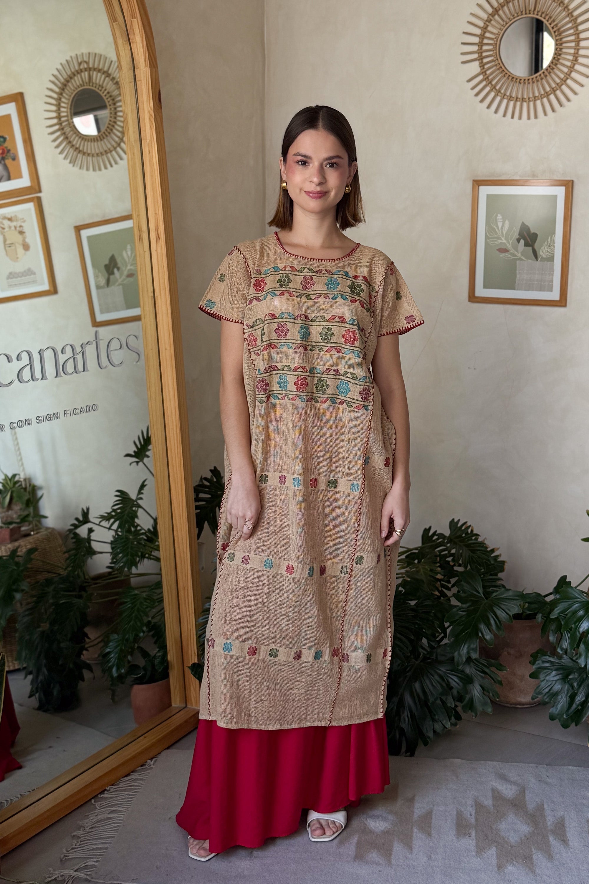 Huipil San Pedro Beige Multicolor