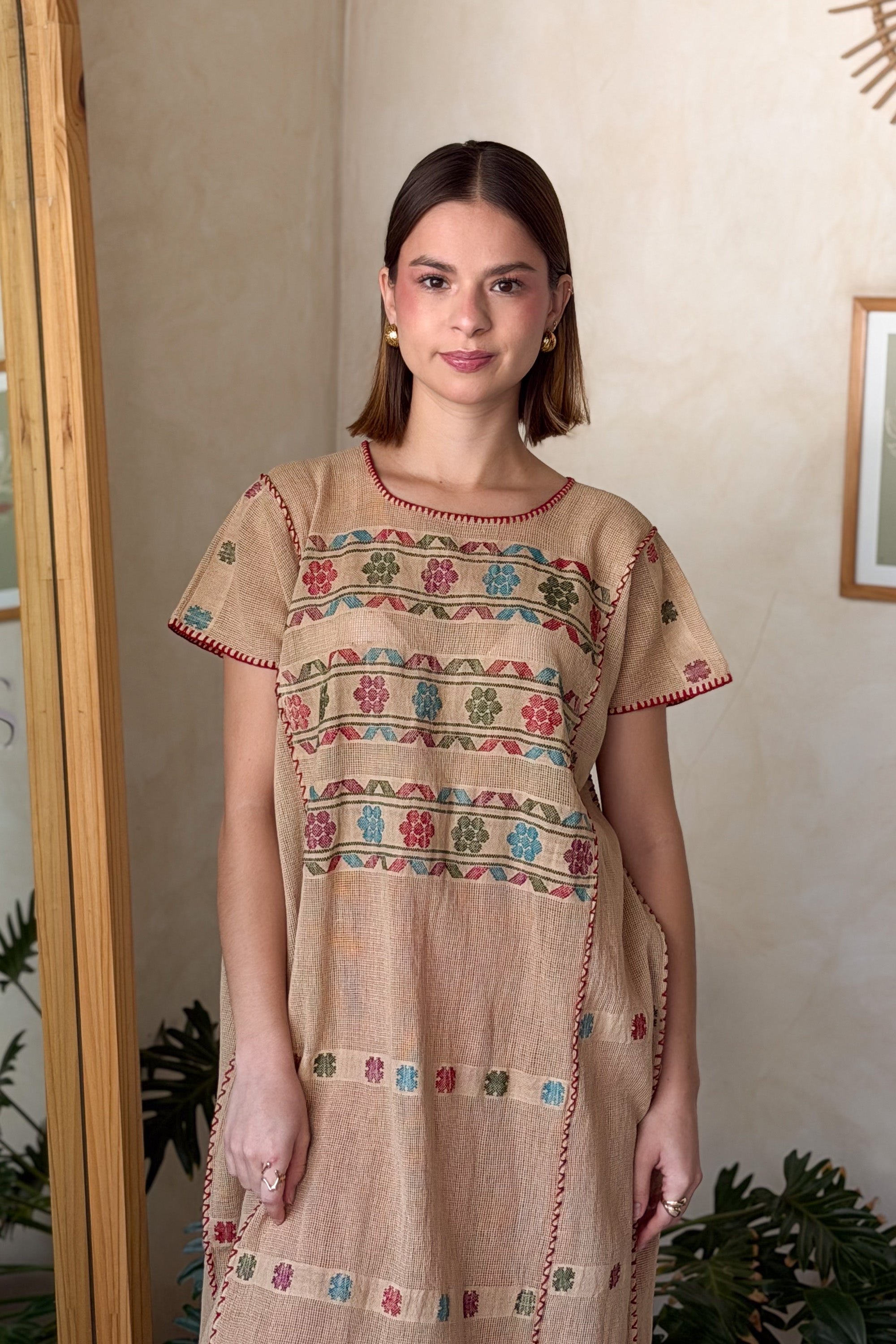 Huipil San Pedro Beige Multicolor