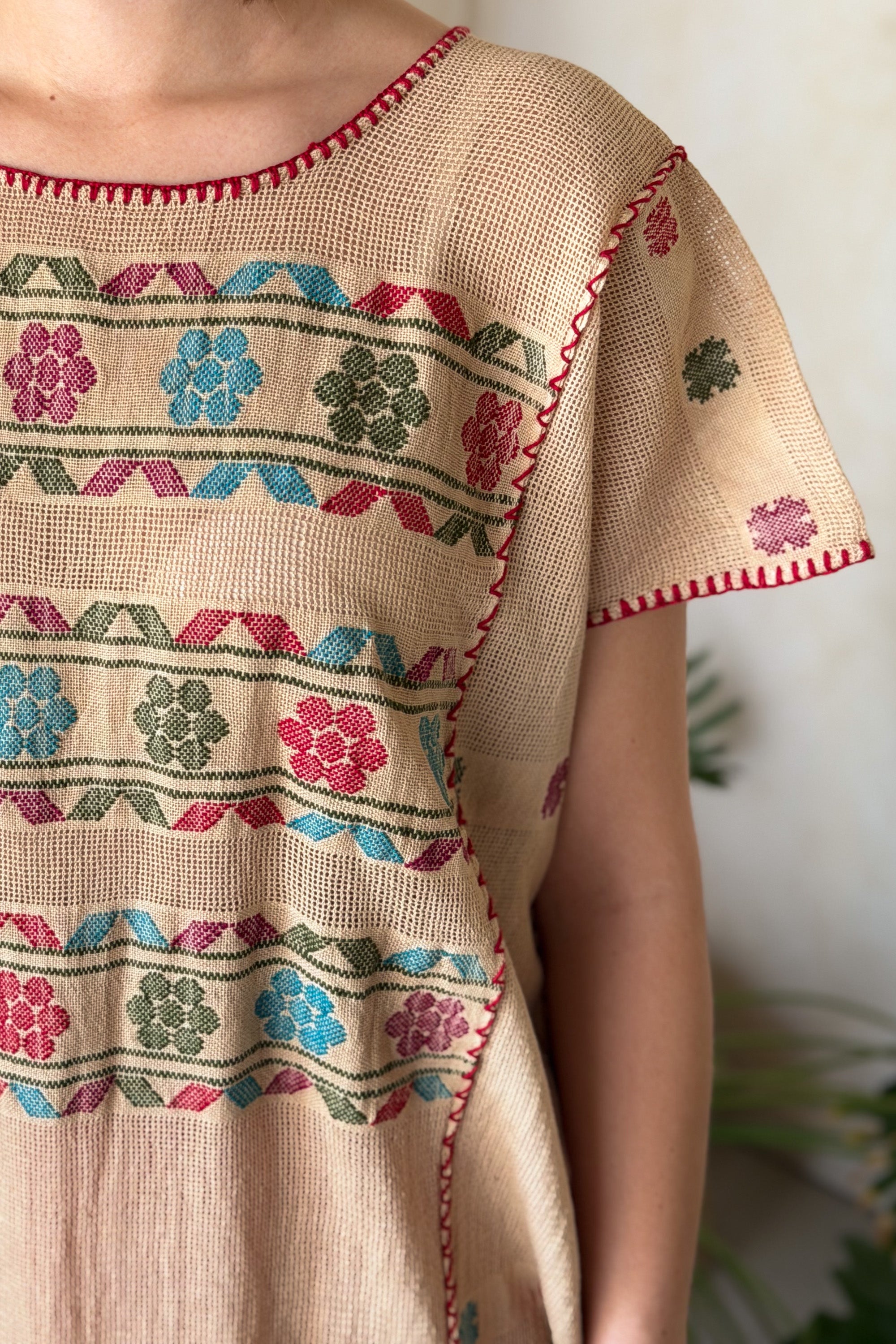 Huipil San Pedro Beige Multicolor