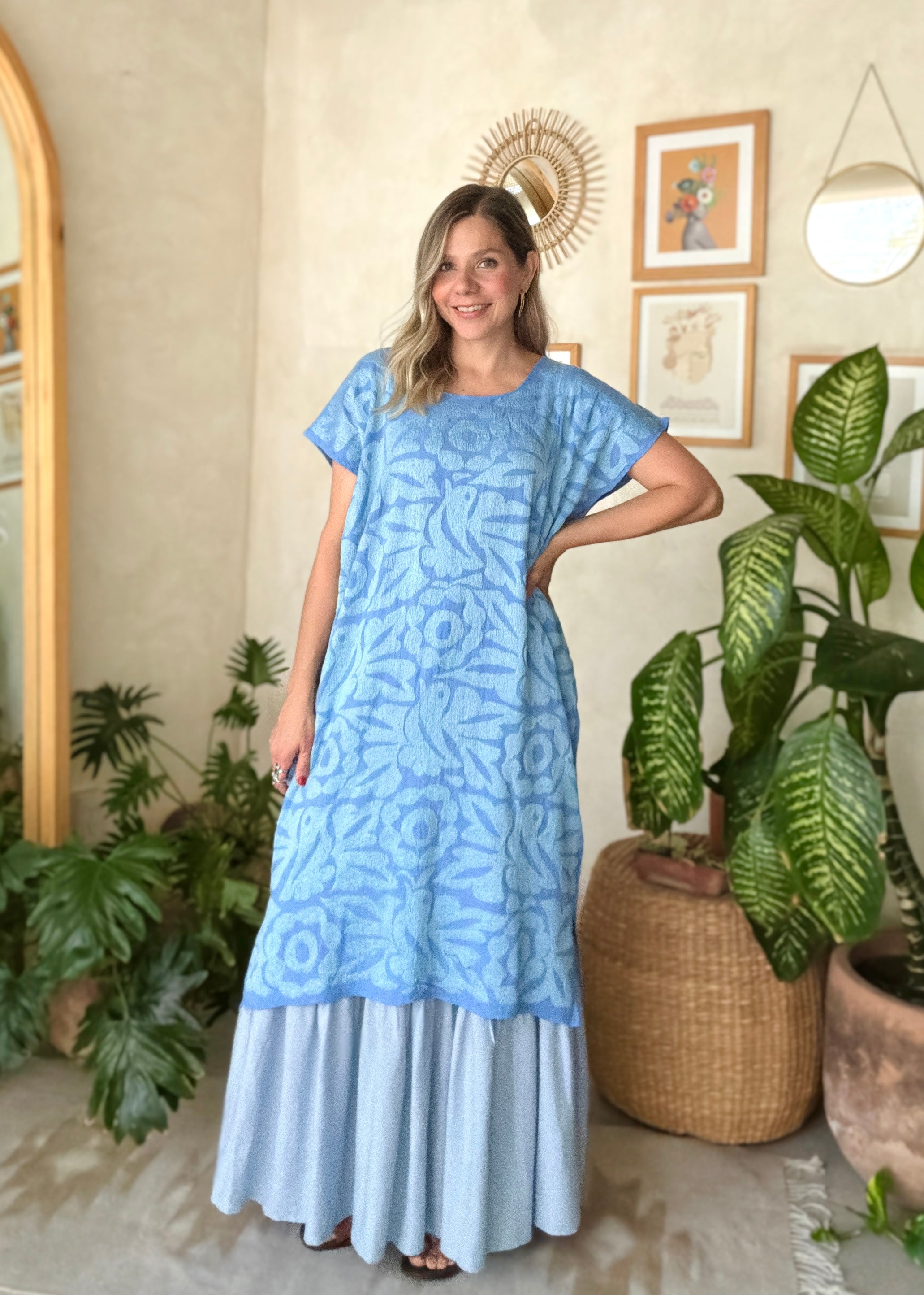 Huipil Jalapa Azul/Azul Del Cielo