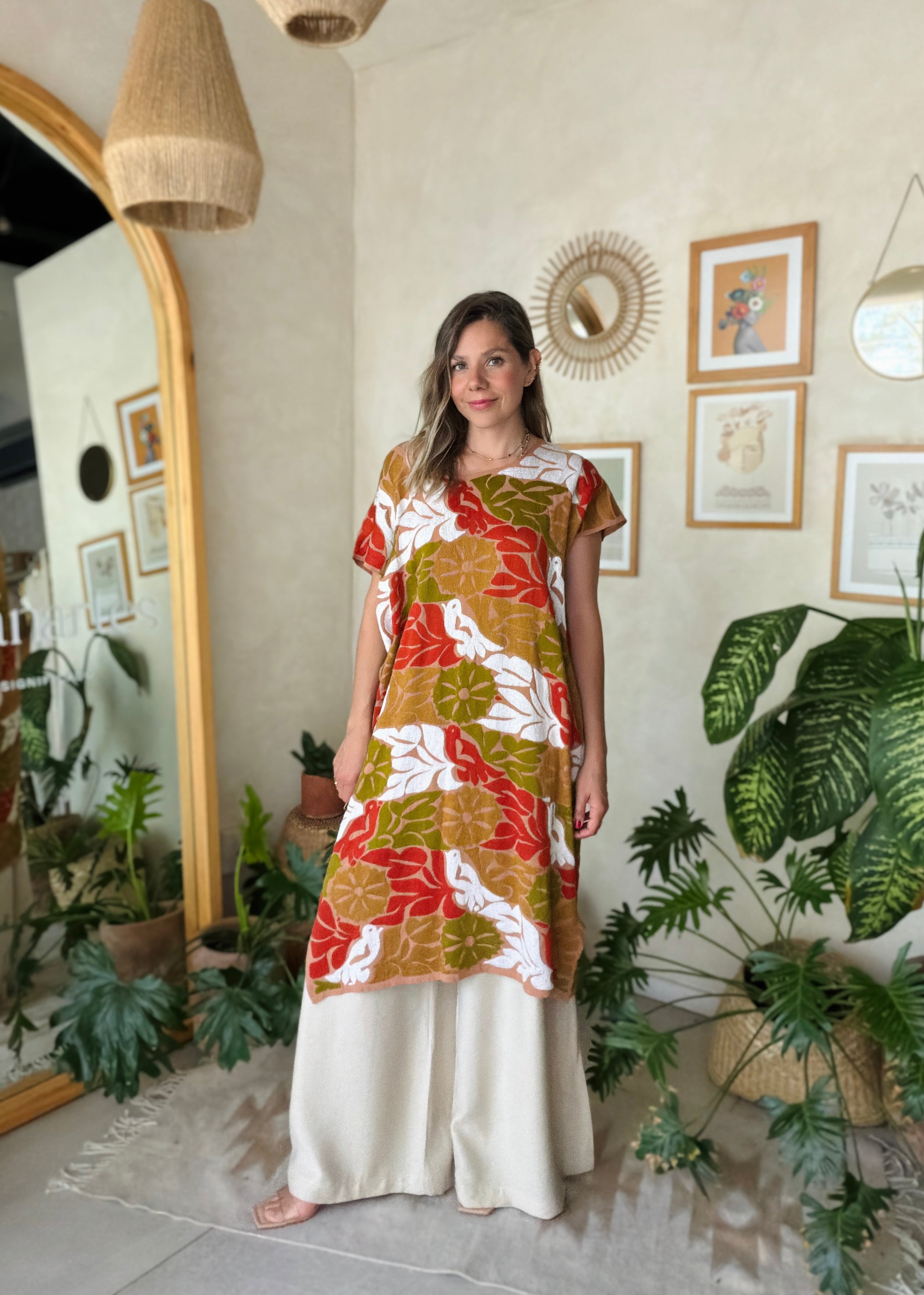 Huipil Jalapa Moka Blanco Verde Naranja