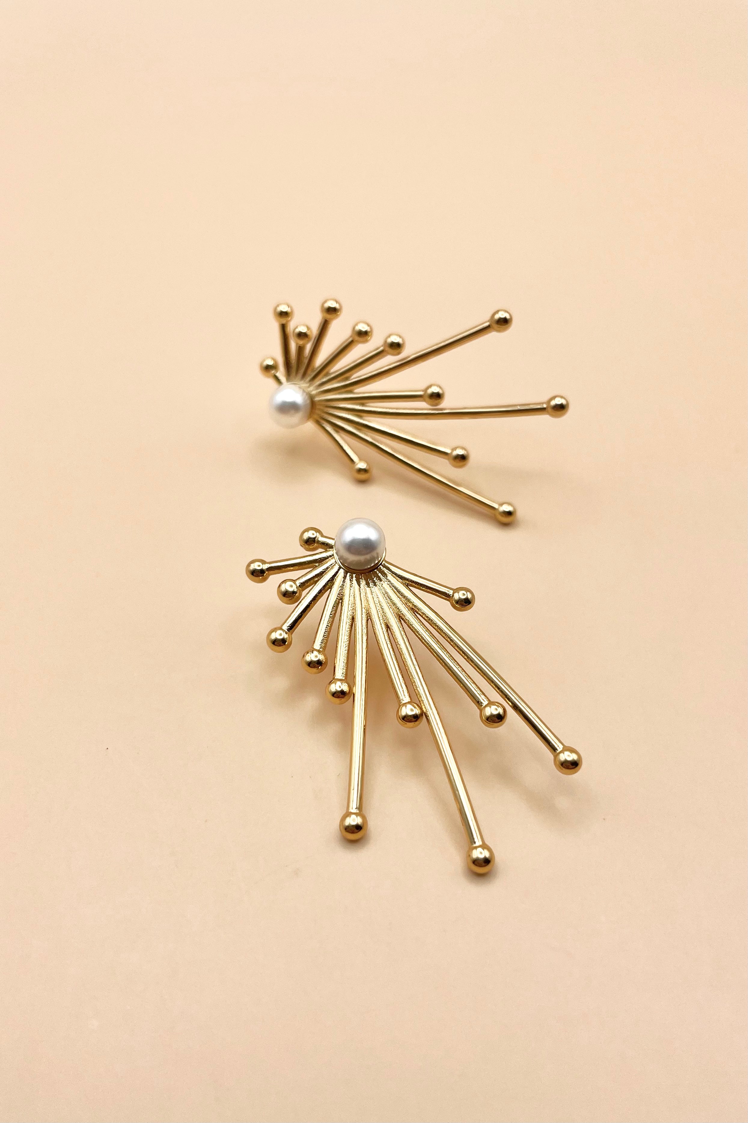 Aretes Sol con Perla G16