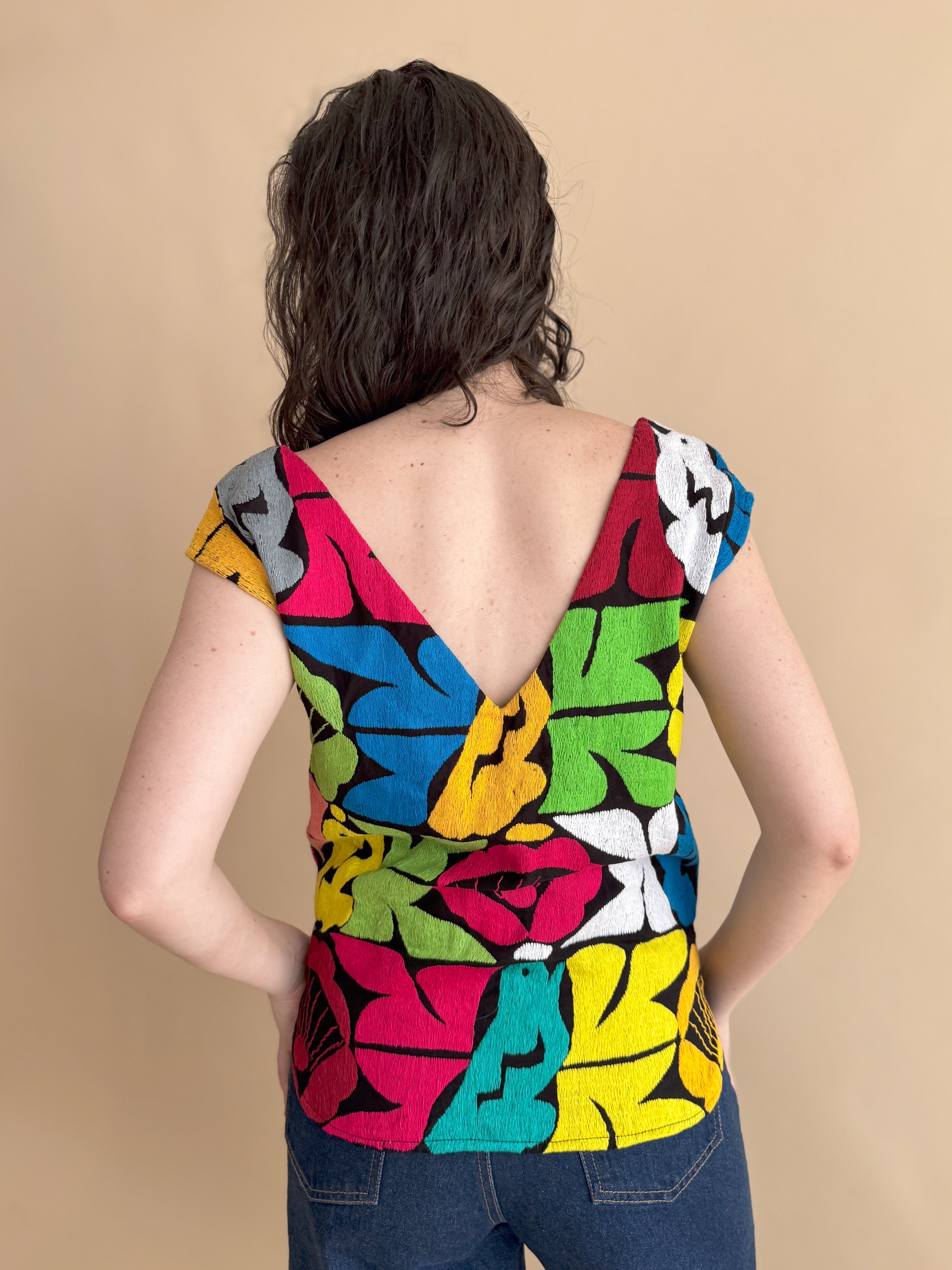 Jalapa V Black Multicolor Blouse