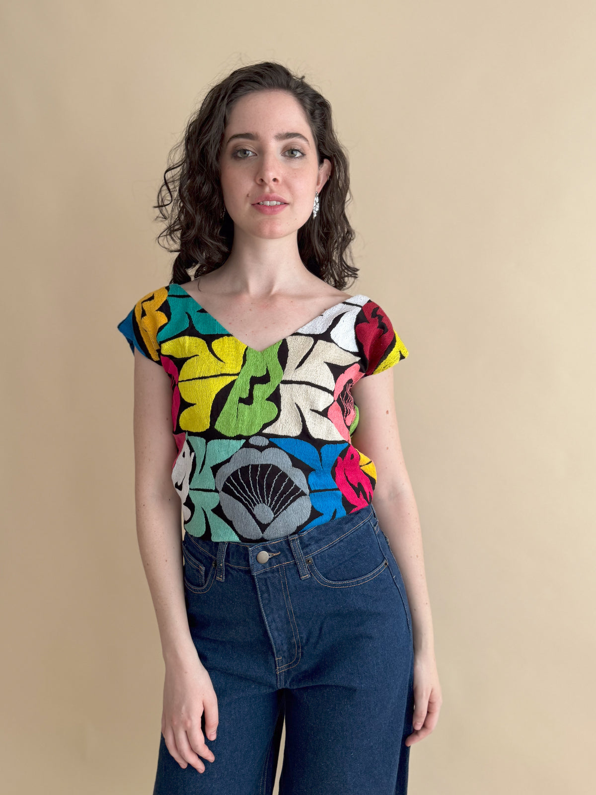 Blusa Jalapa V Negro Multicolor
