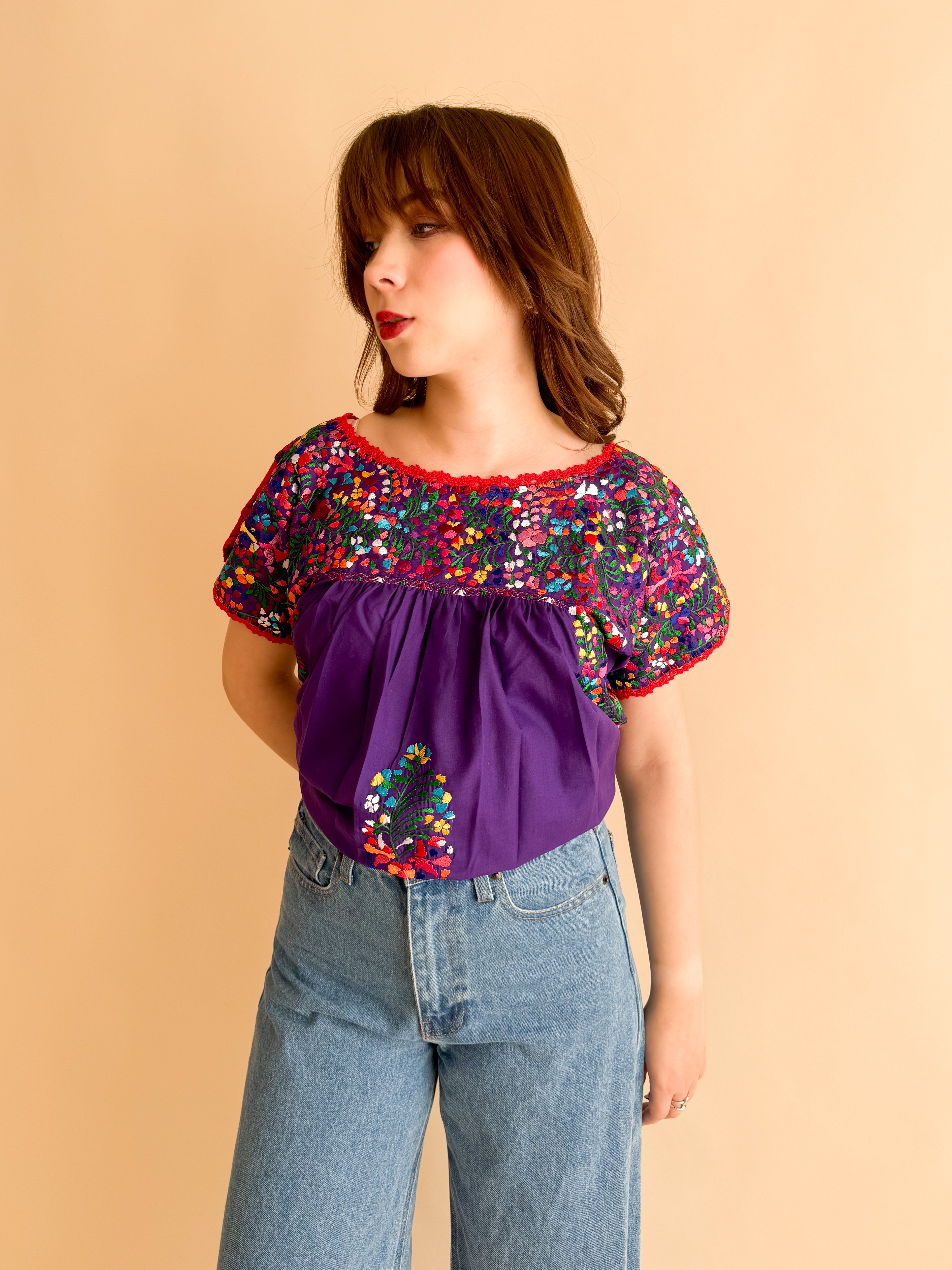 Blusa San Antonino Morada/Multicolor