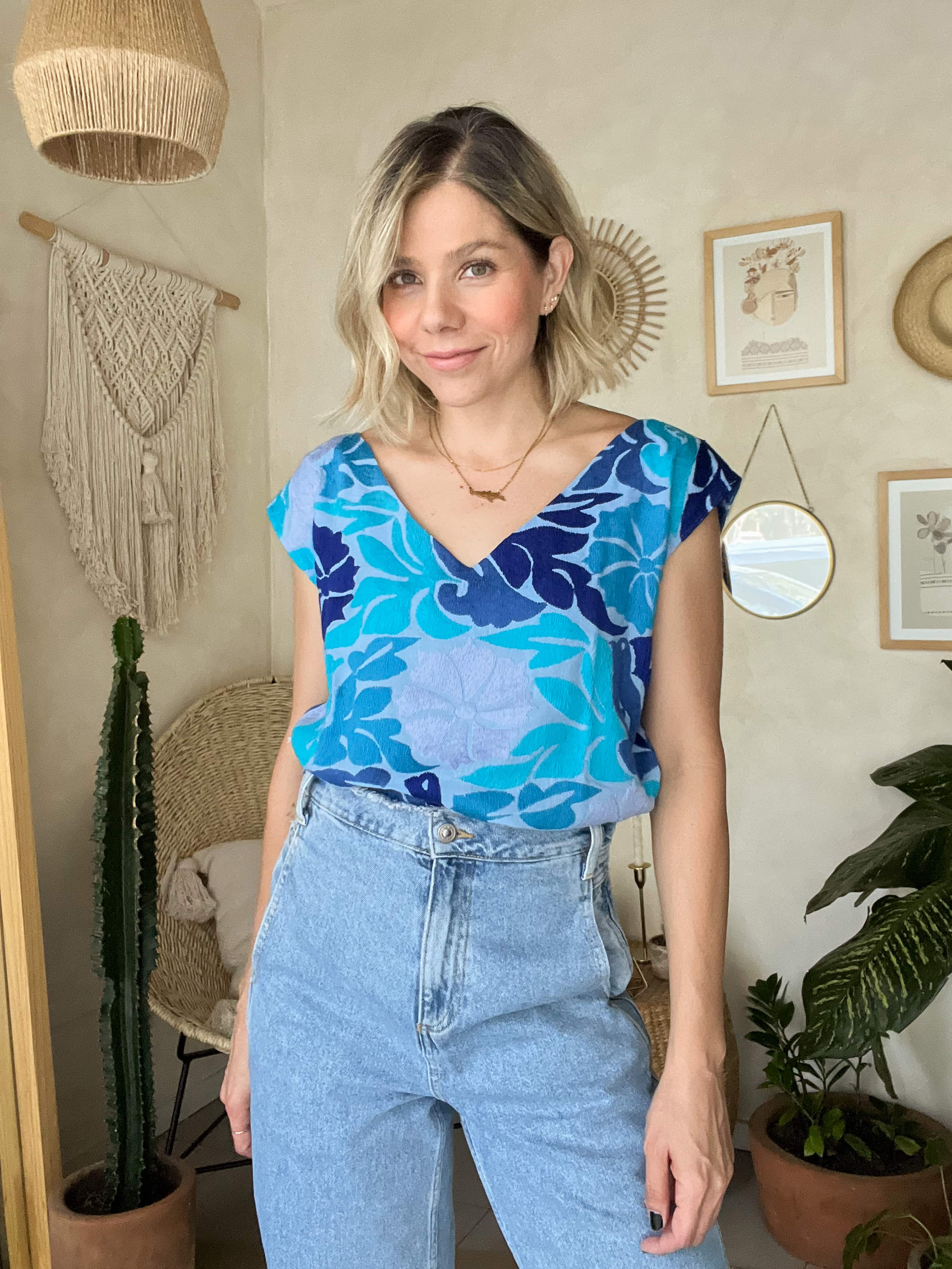 Blusa Jalapa V Azul/Azules