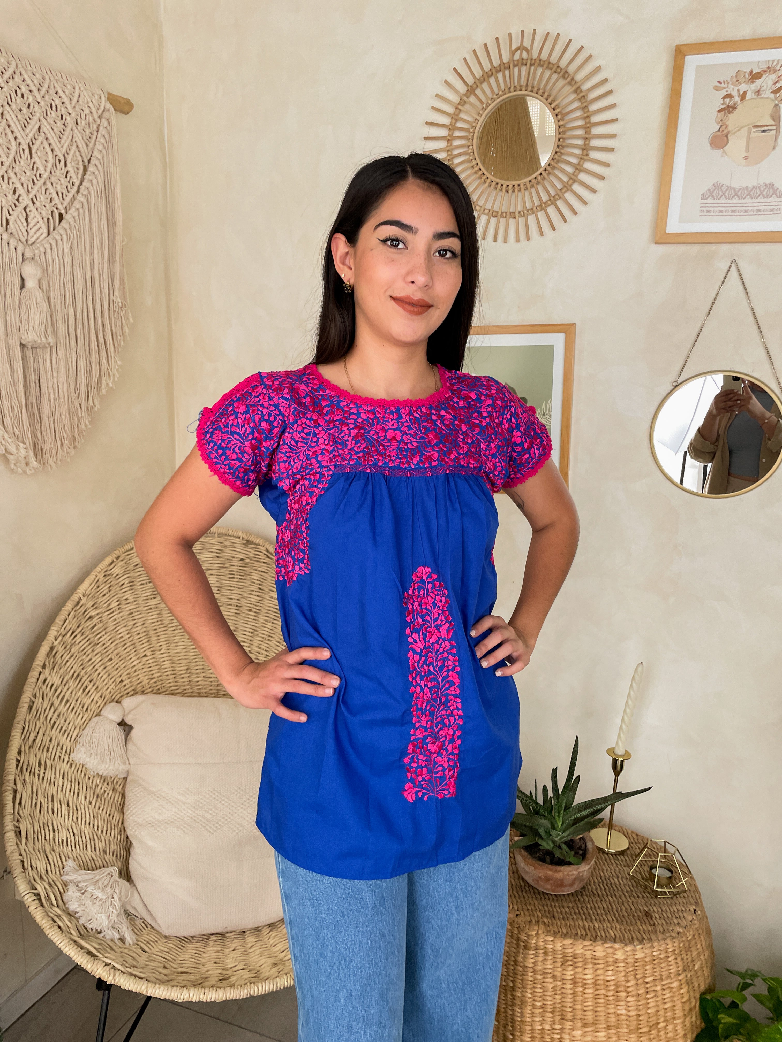 Blusa San Antonino Azul Rey/Fiusha