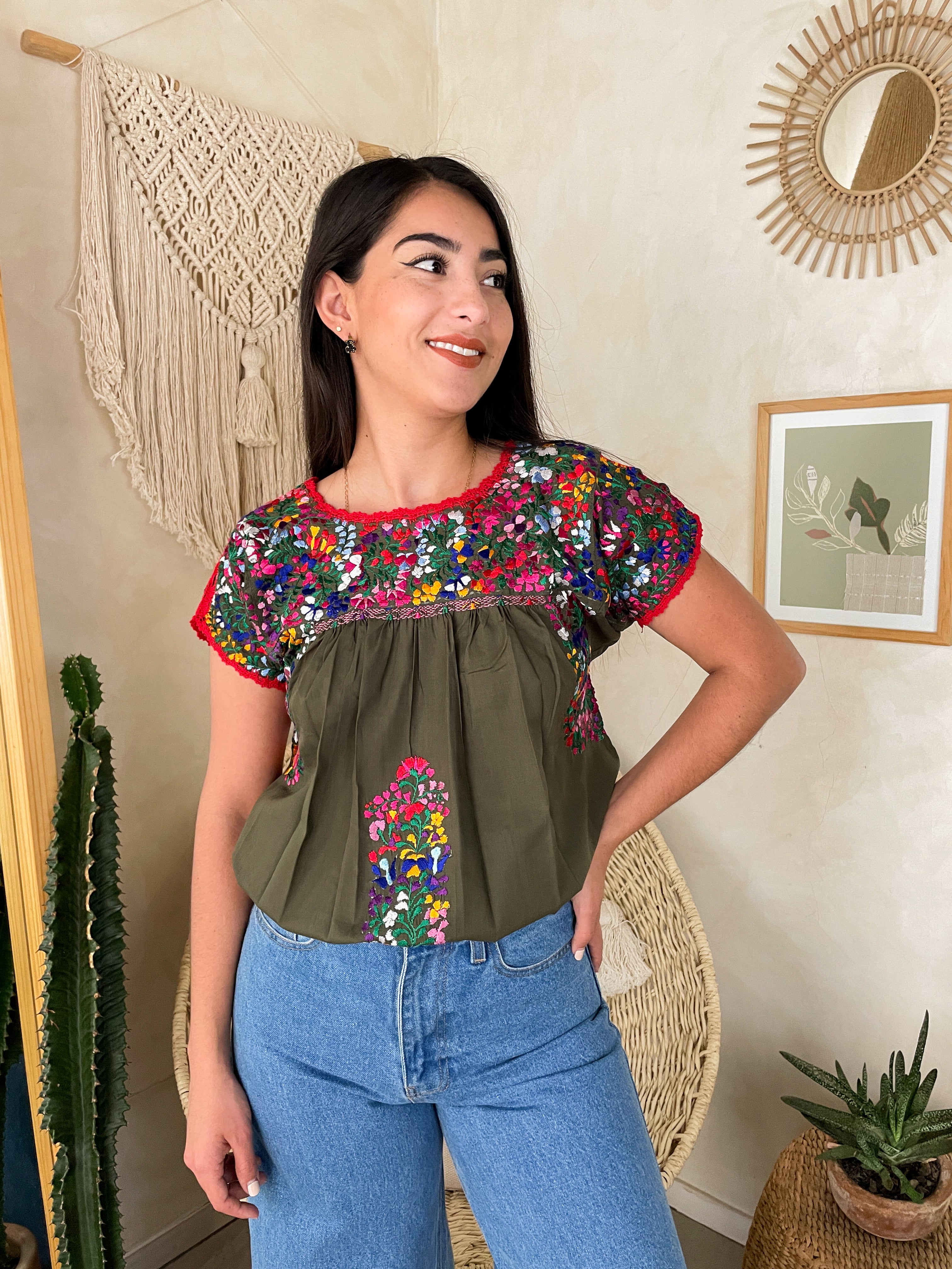 Blusa San Antonino Verde/Multicolor