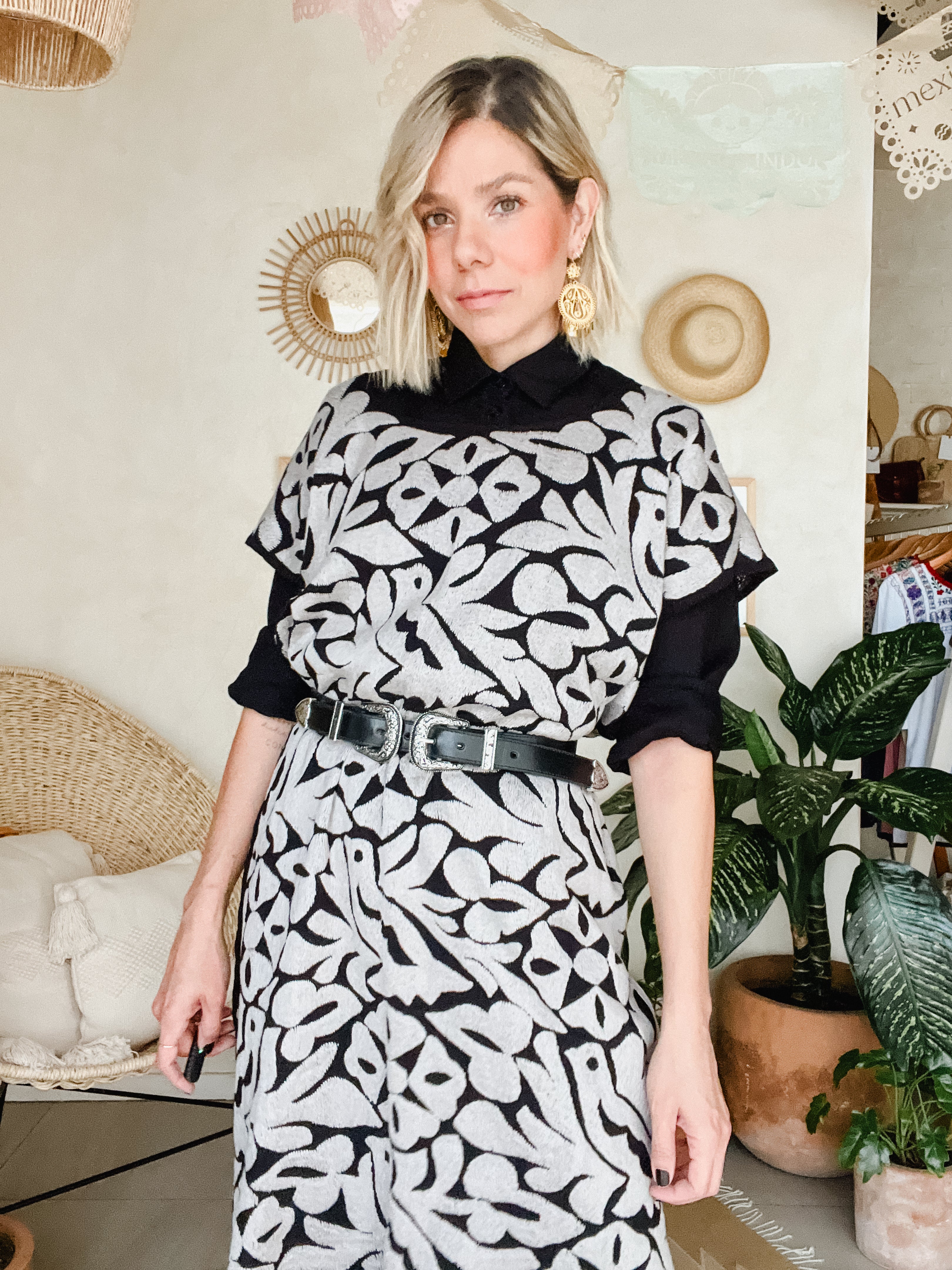 Black/Silver Huipil Jalapa