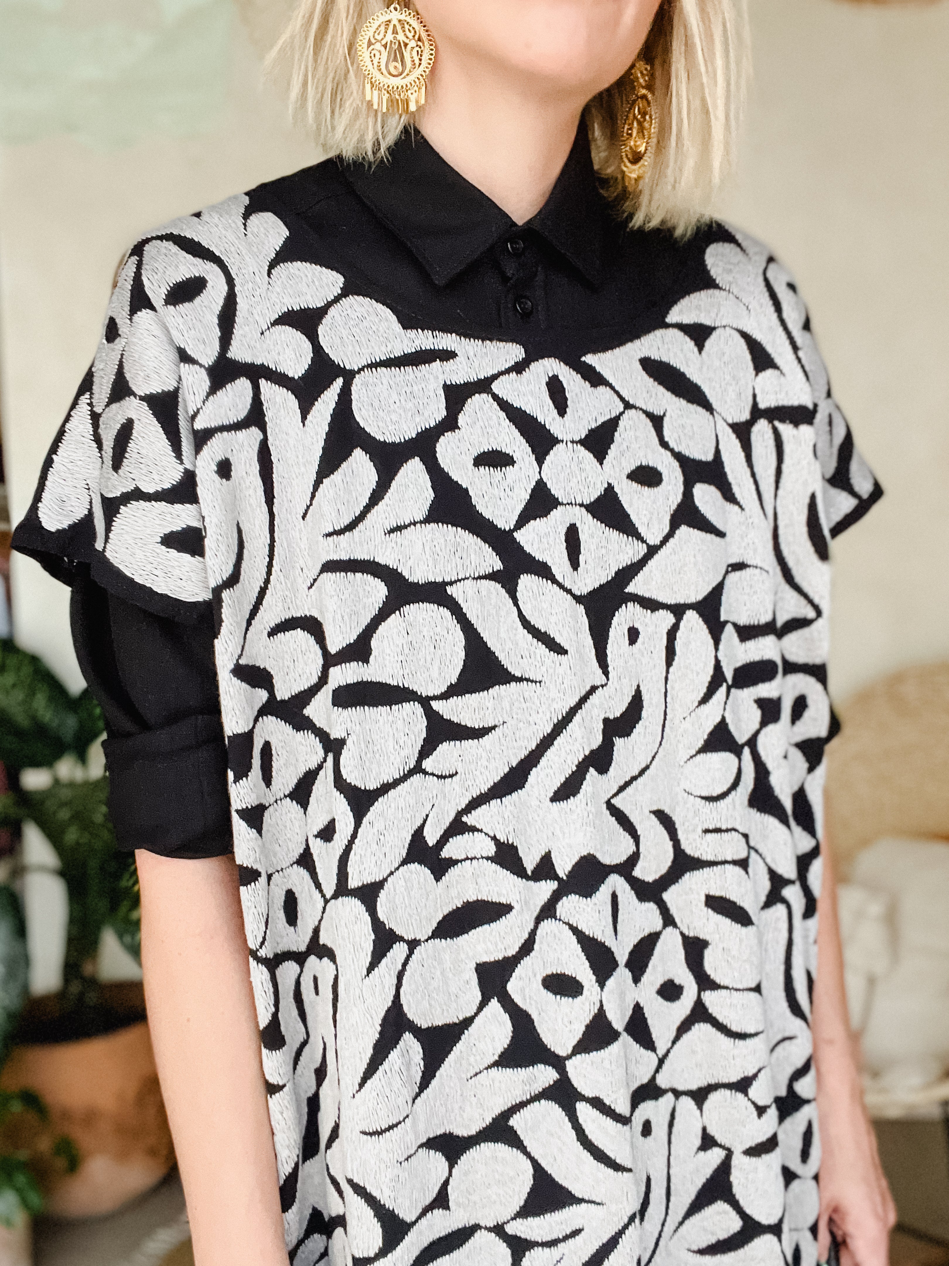 Black/Silver Huipil Jalapa