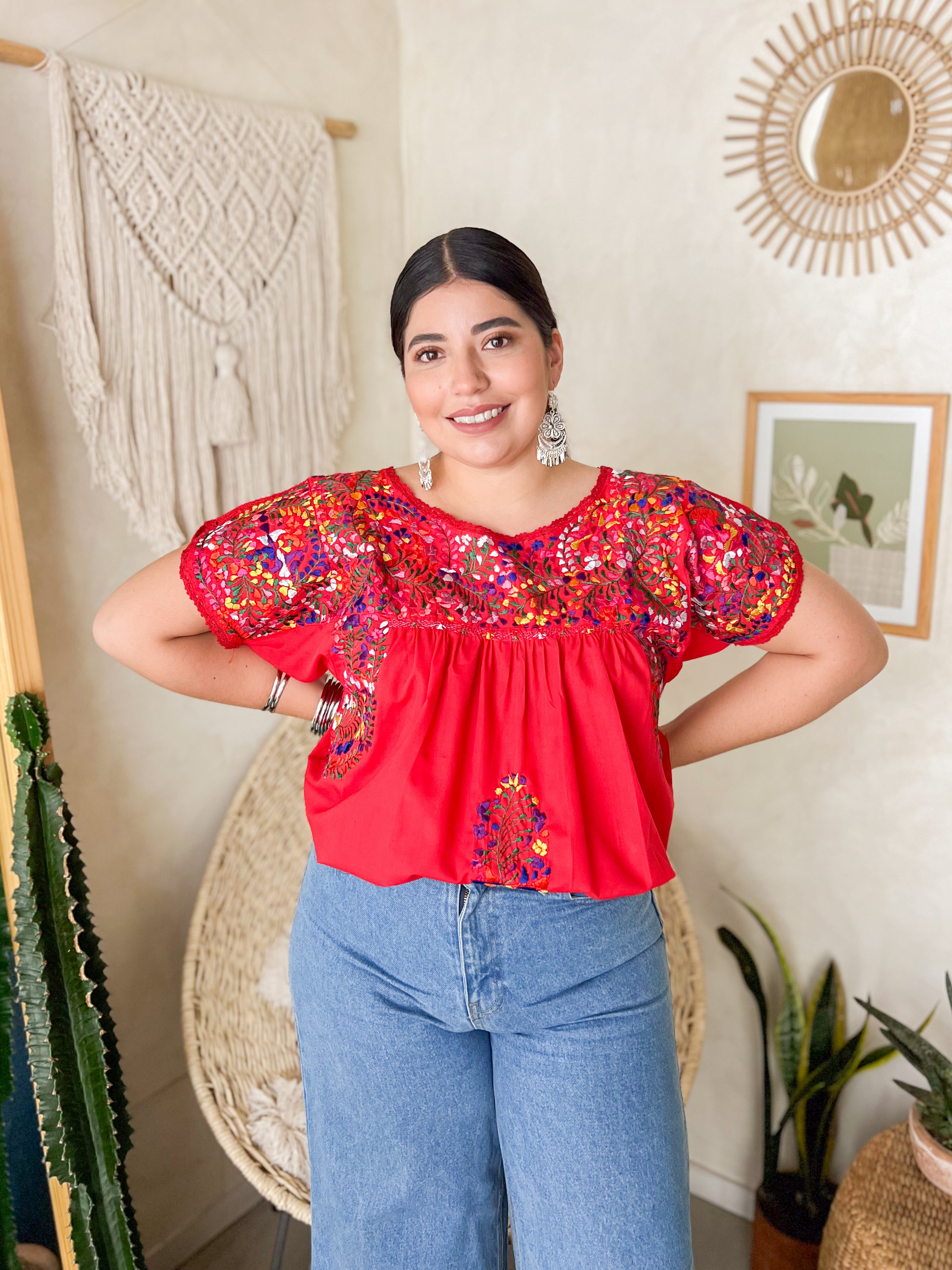 San Antonino Red/Multicolor Blouse