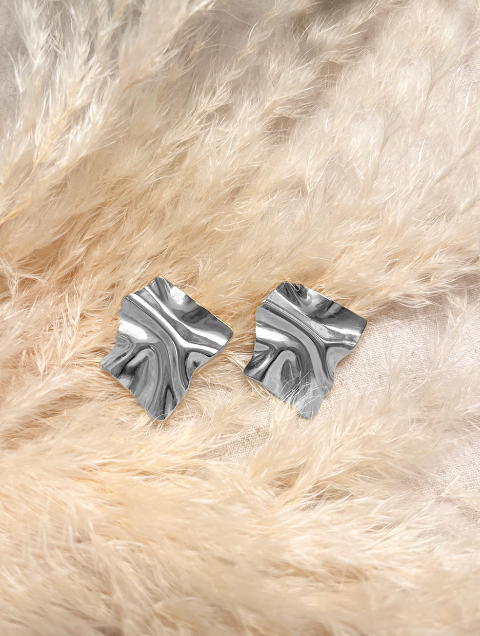 Aretes Cuadrados Plateados J17