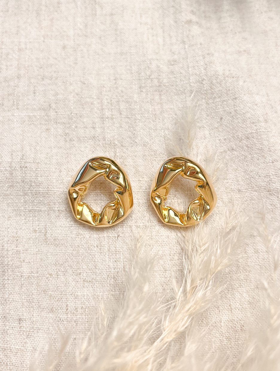 Aretes Circulo Dorado J9