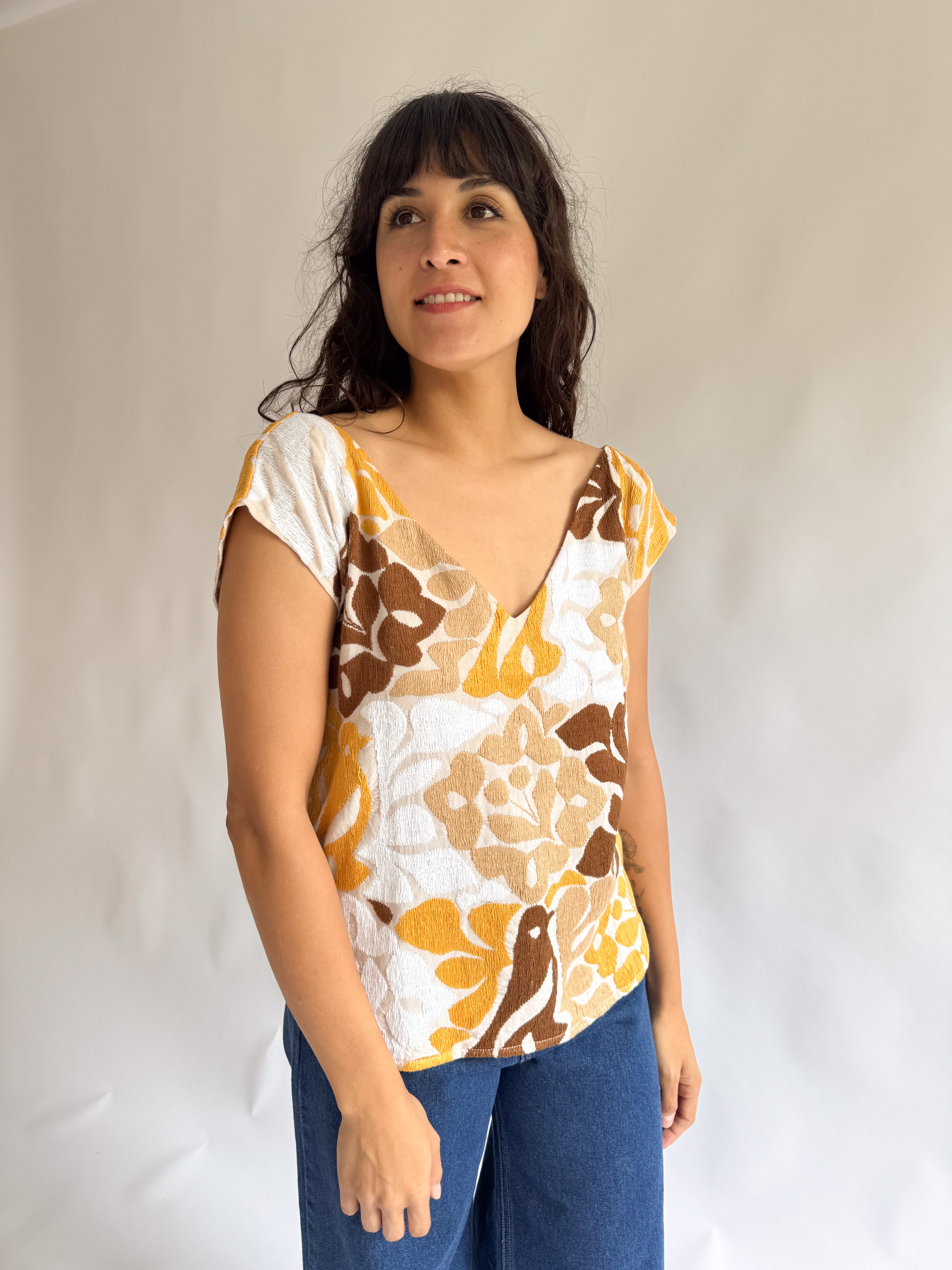Blusa Jalapa V Nude / Tonos Otoño