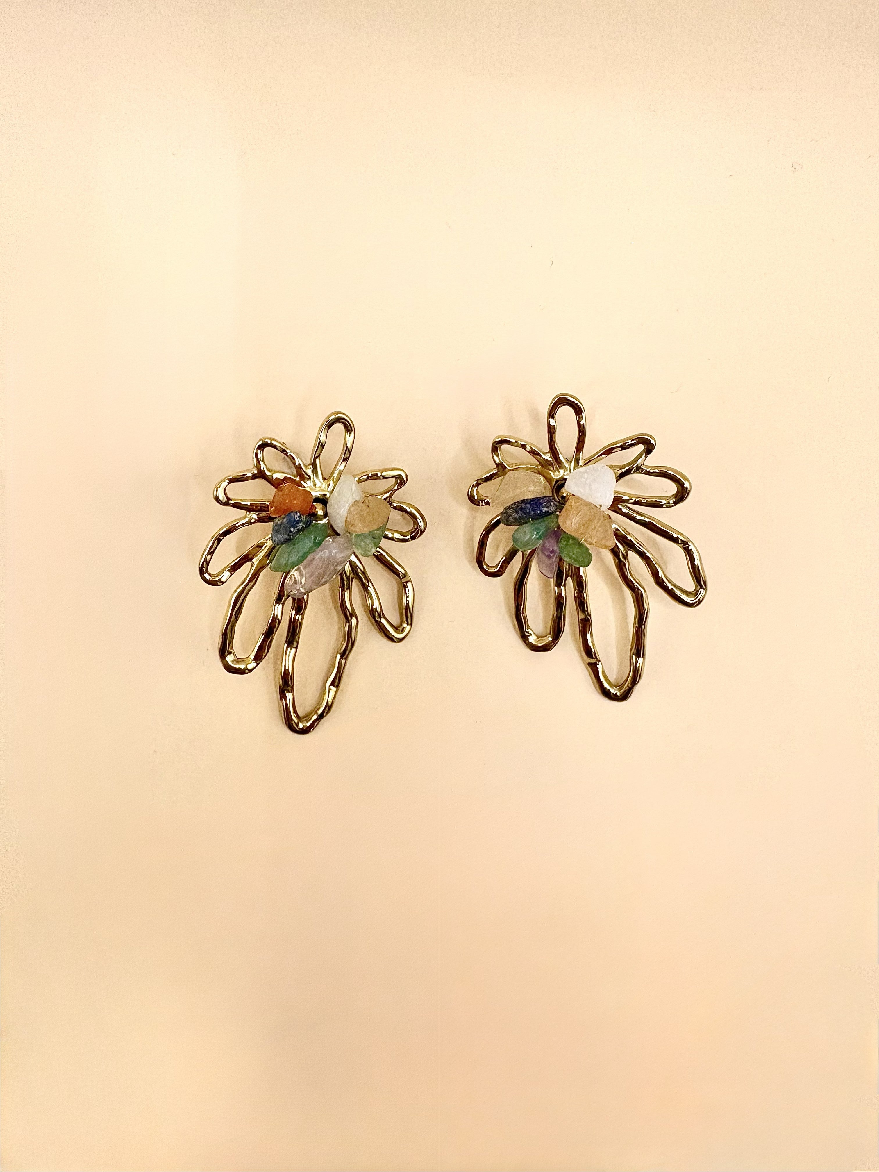 Aretes Dorados Cuarzos N36