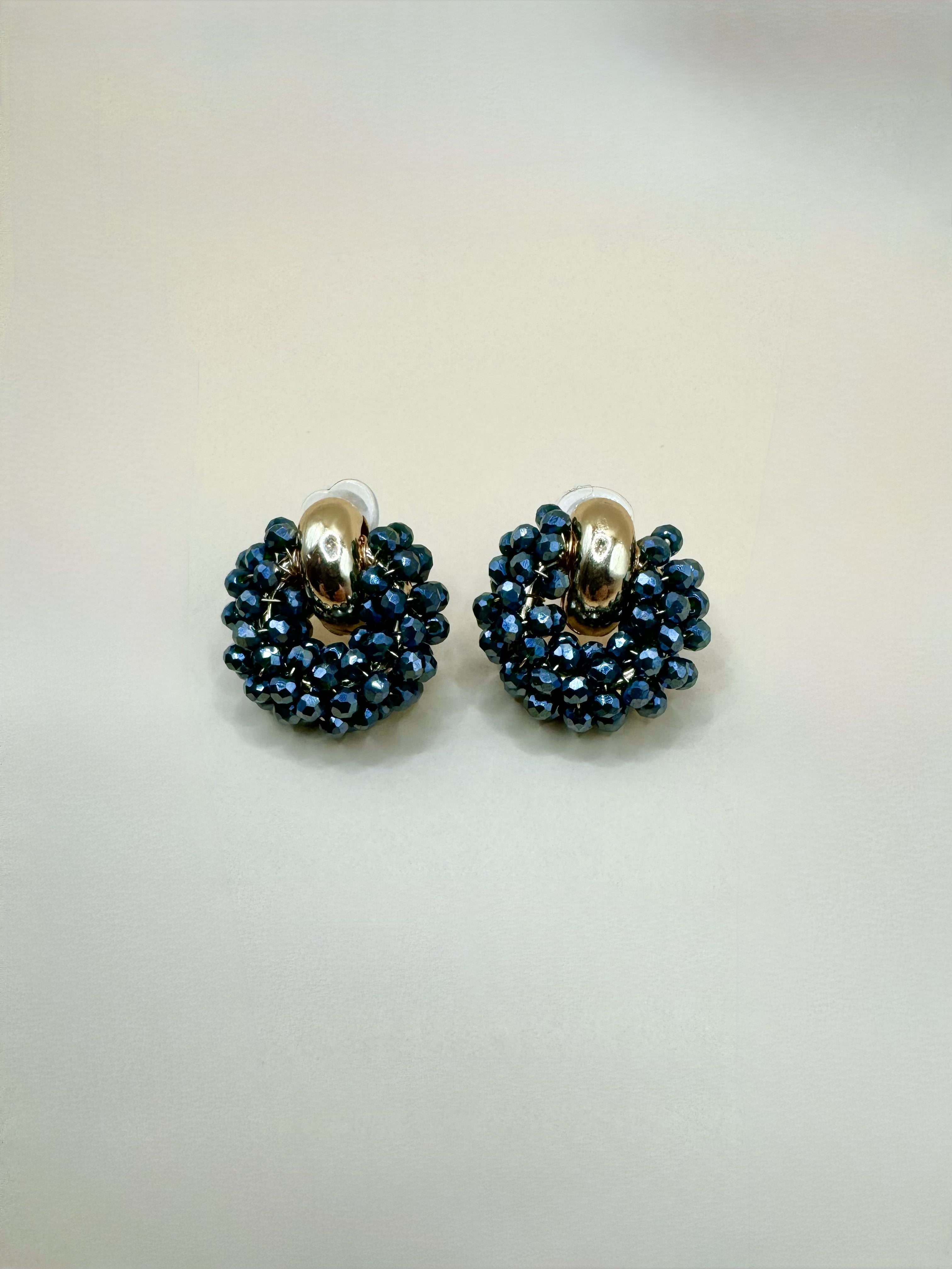Aretes Cristales Azul Marino N48