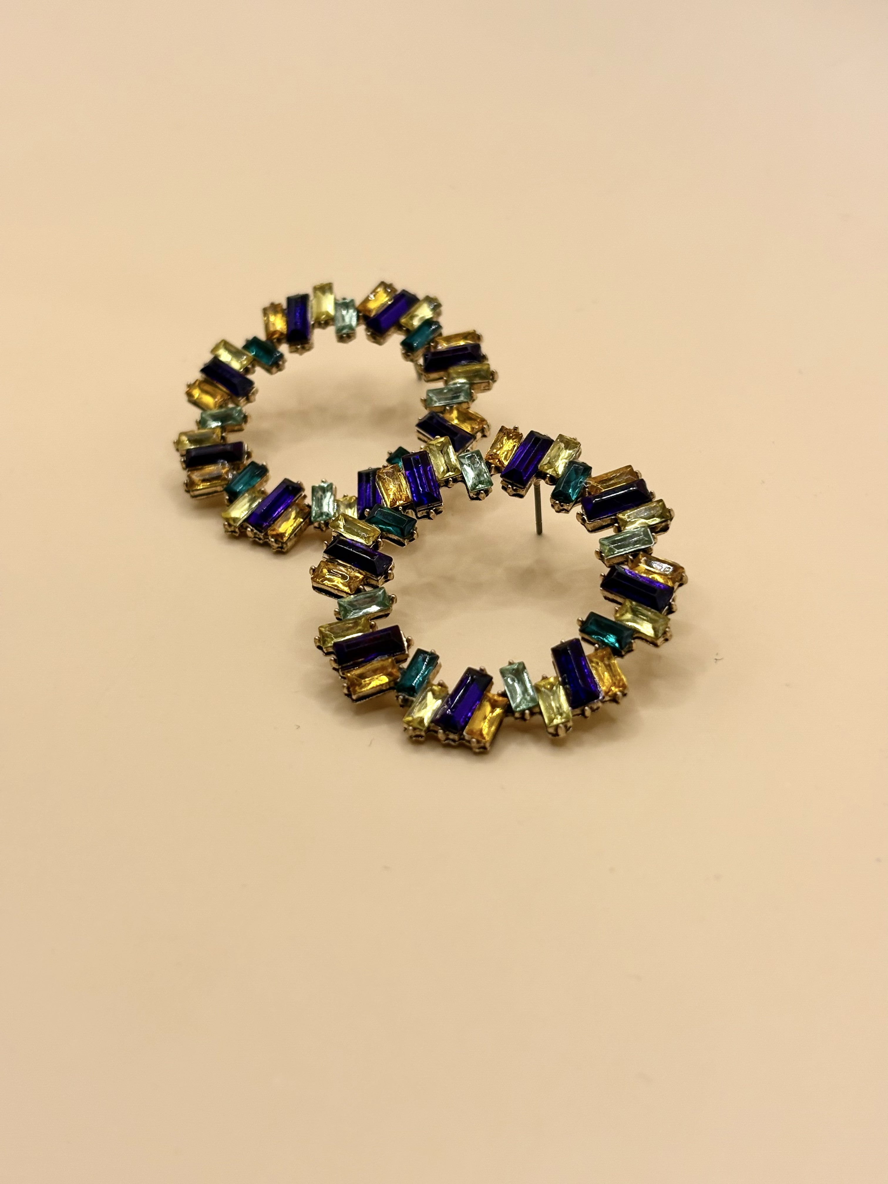 Aretes Cristales Multicolor N7