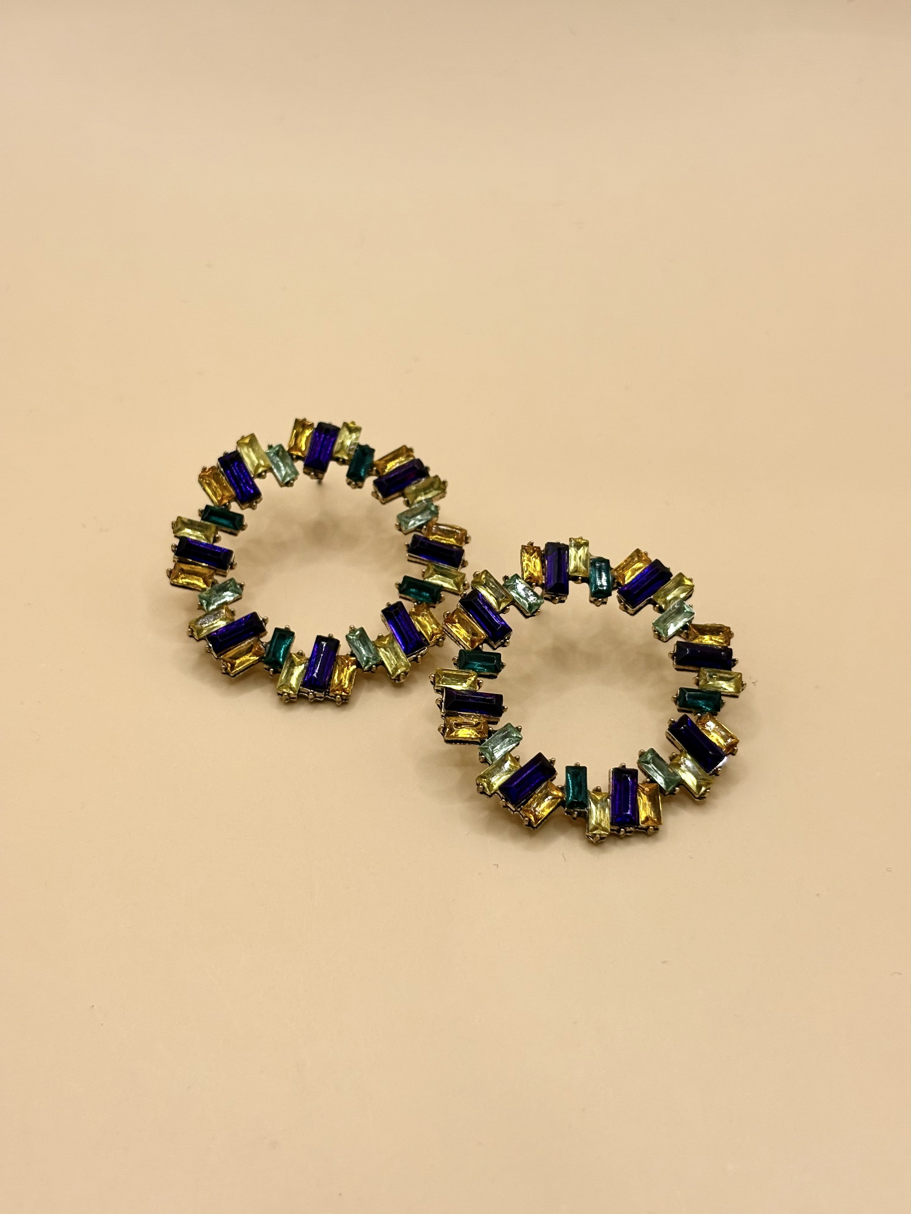 Aretes Cristales Multicolor N7