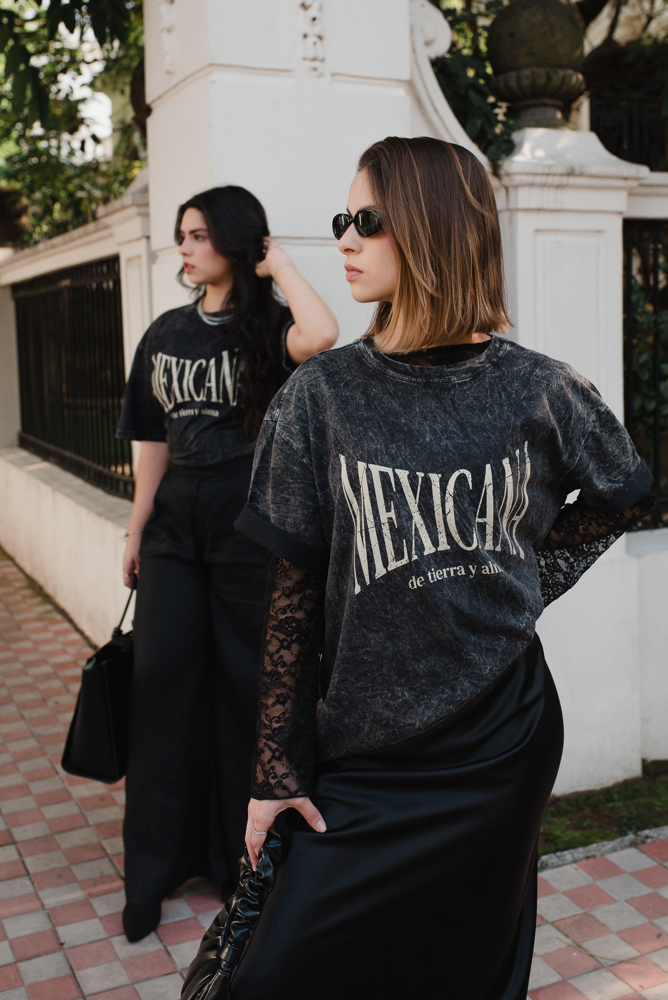 Playera Mexicana De Tierra Y Alma Negra Acid Wash Oversized