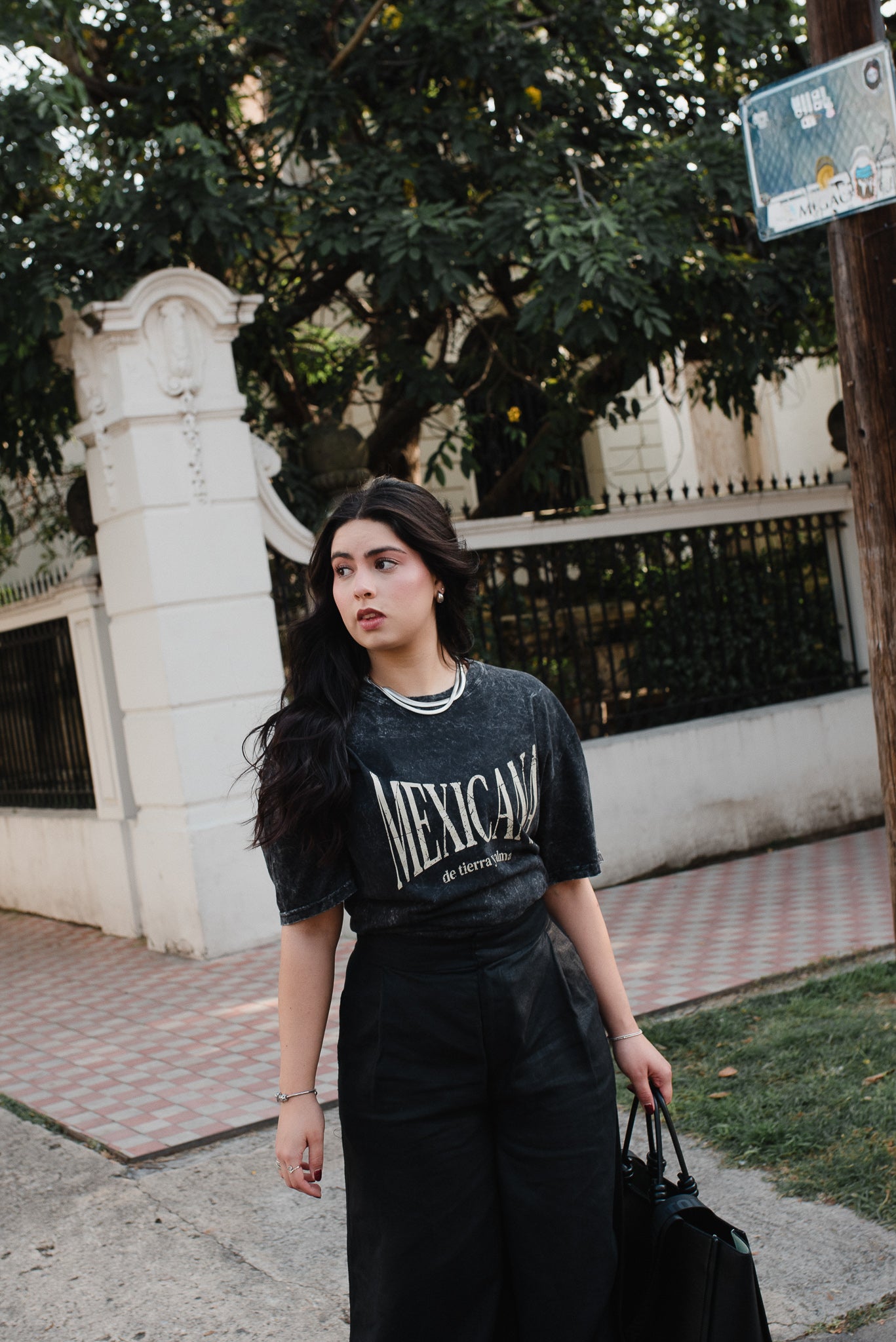 Playera Mexicana De Tierra Y Alma Negra Acid Wash Oversized