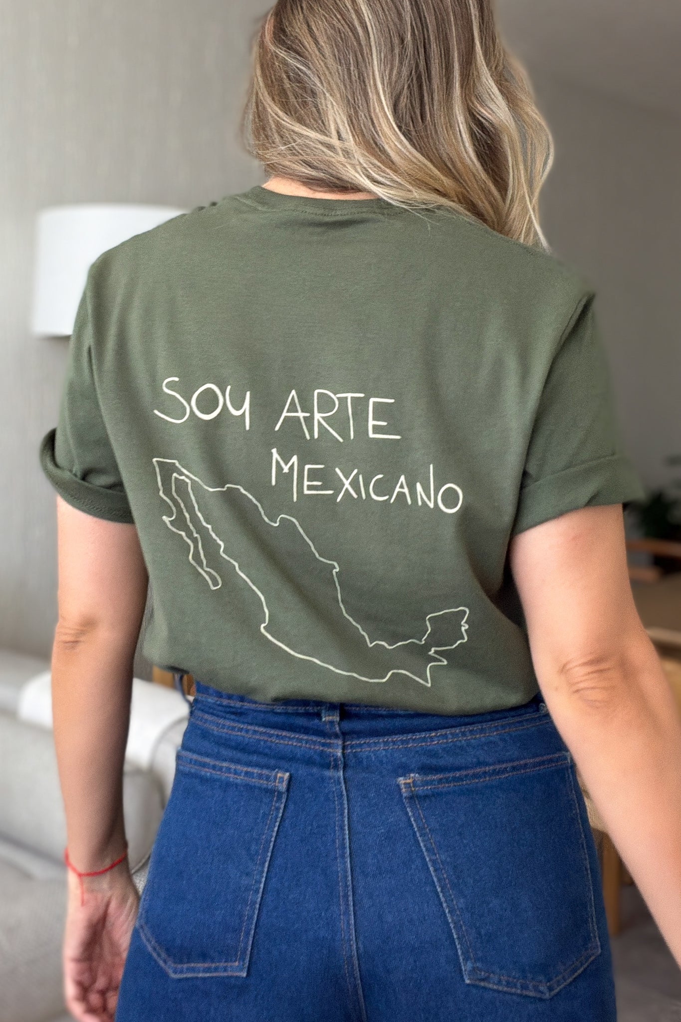Playera Soy Arte Mexicano Verde Militar
