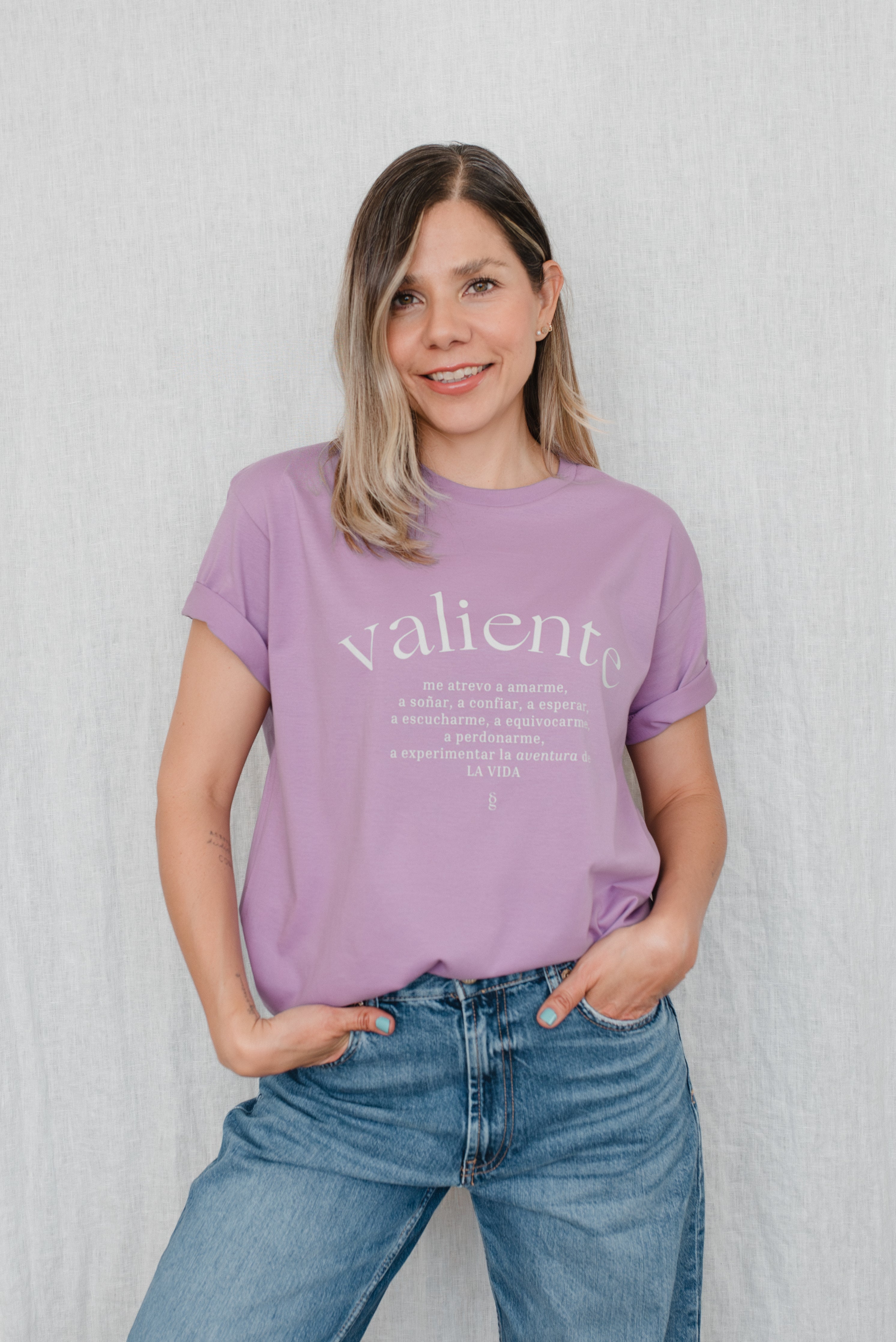 Playera Valiente Lavanda