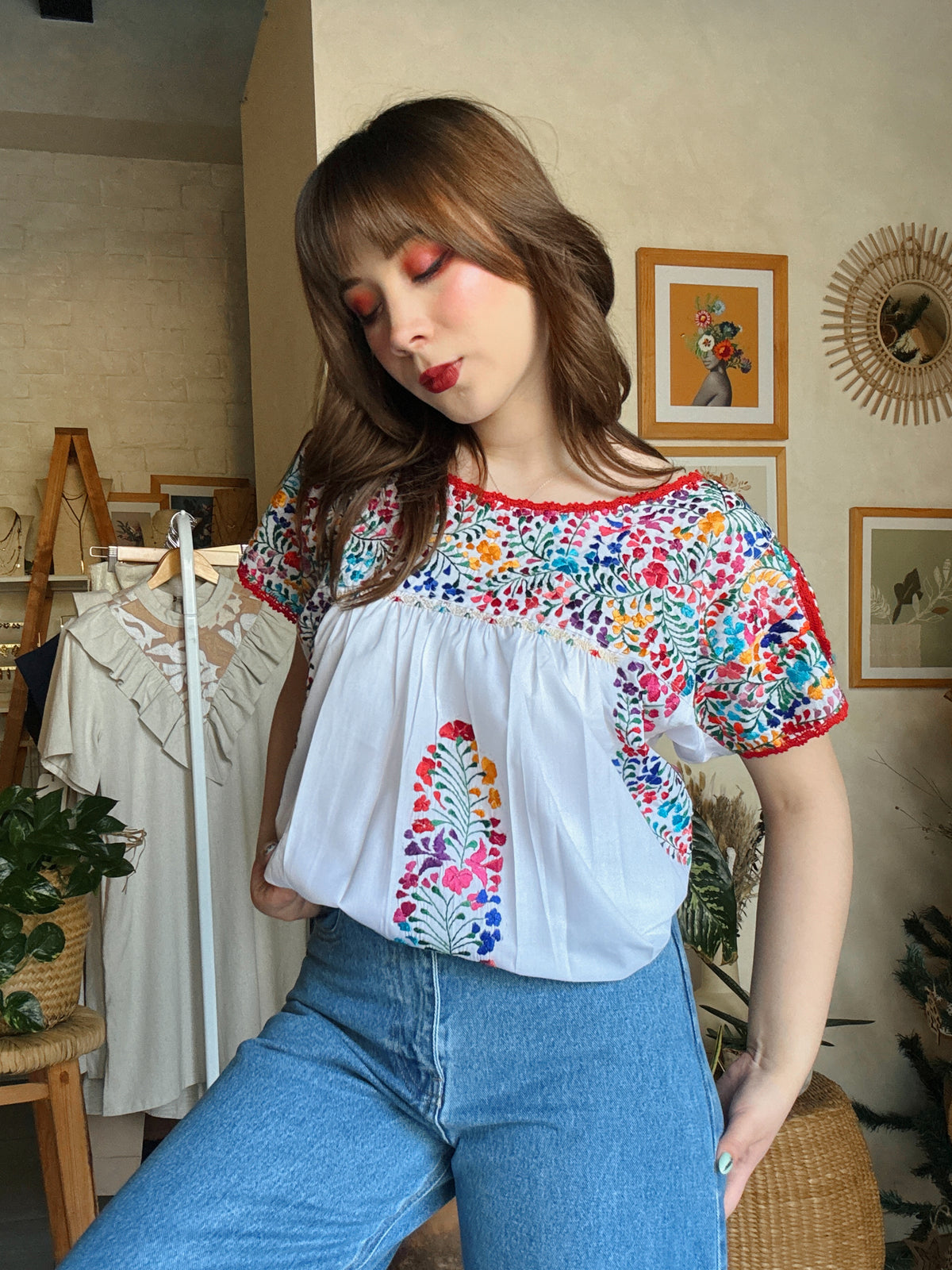 Blusa San Antonino Blanco/Multicolor