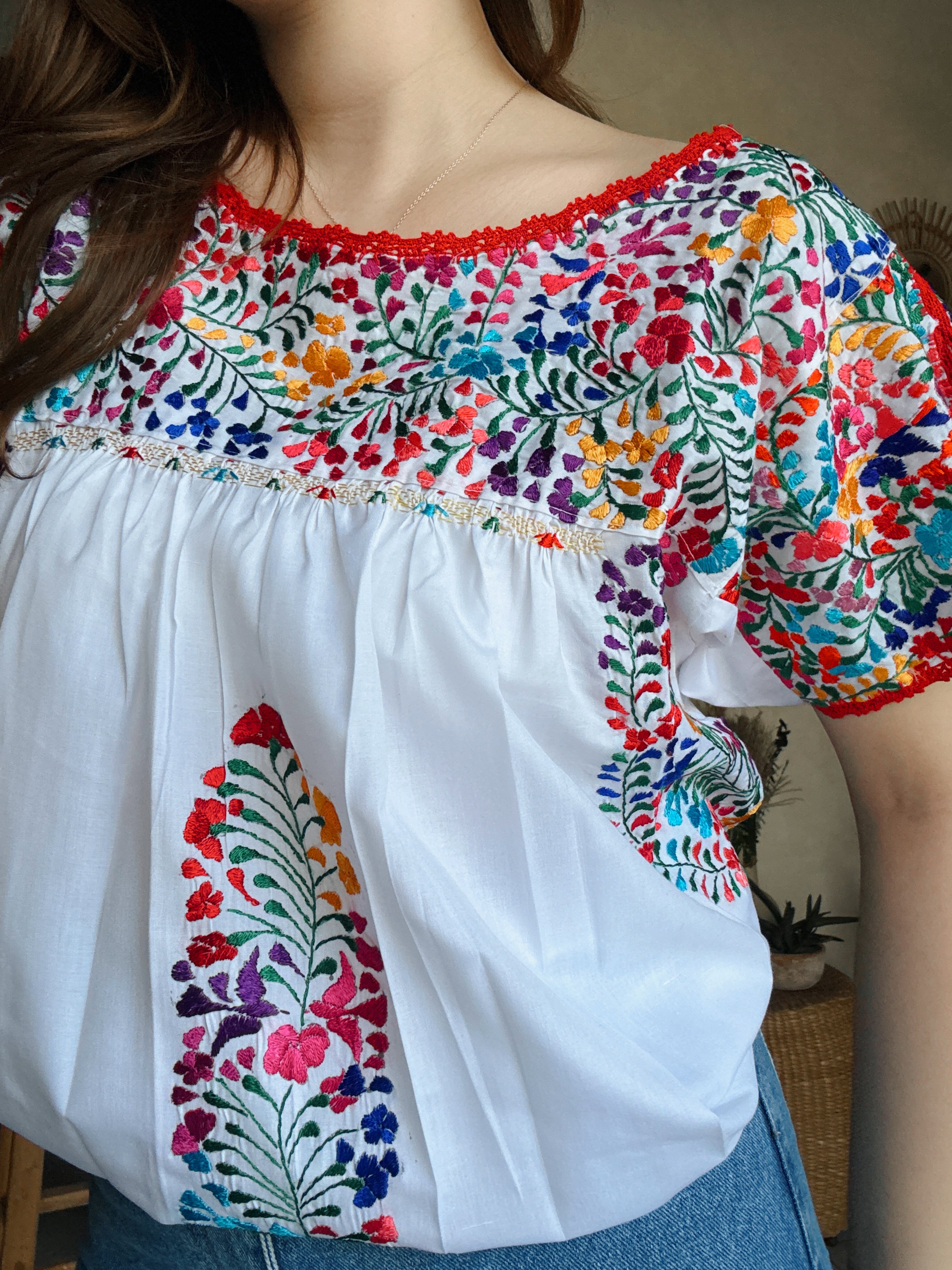 Blusa San Antonino Blanco/Multicolor