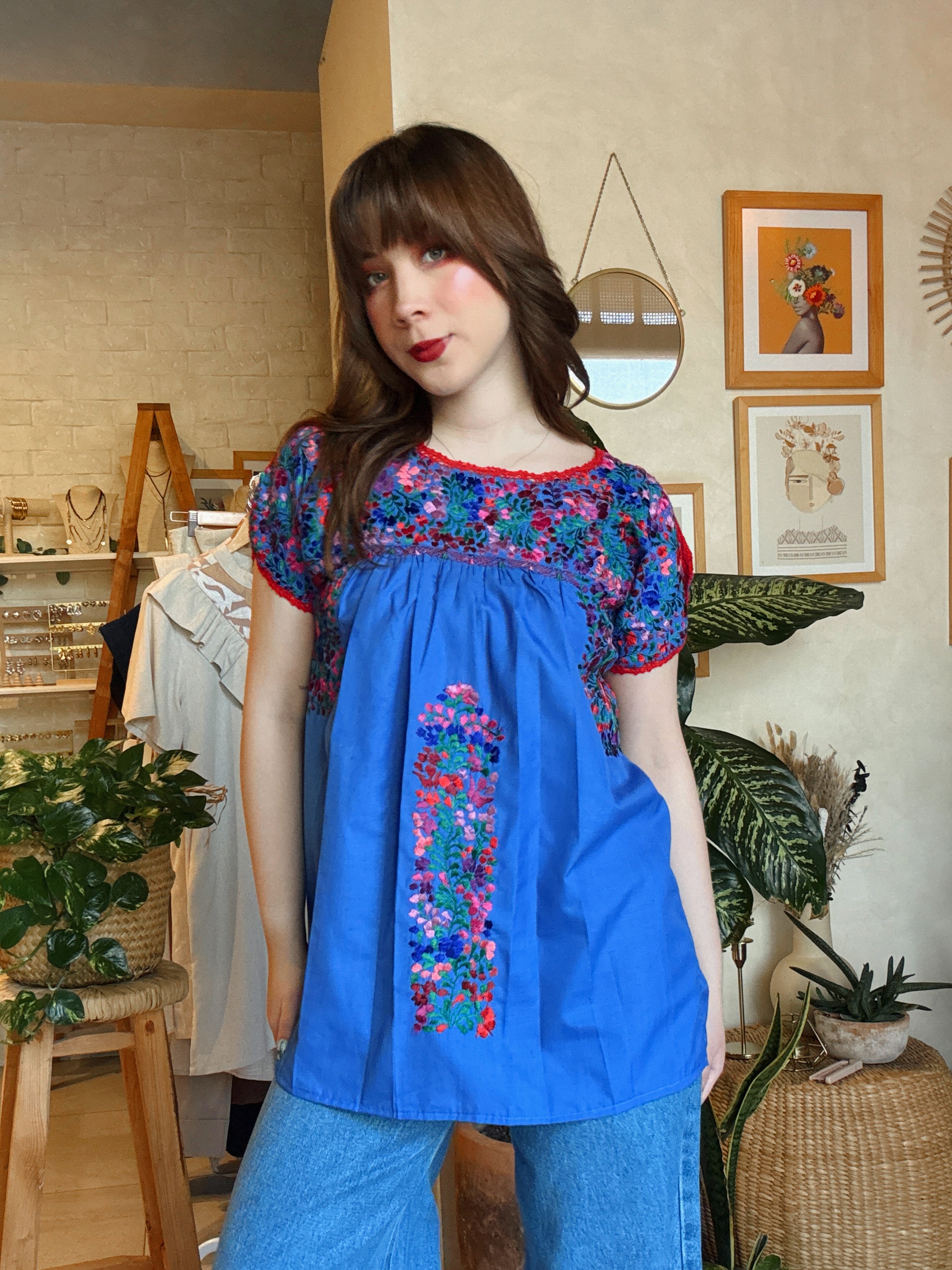 Blusa San Antonino Azul Rey/Multicolor