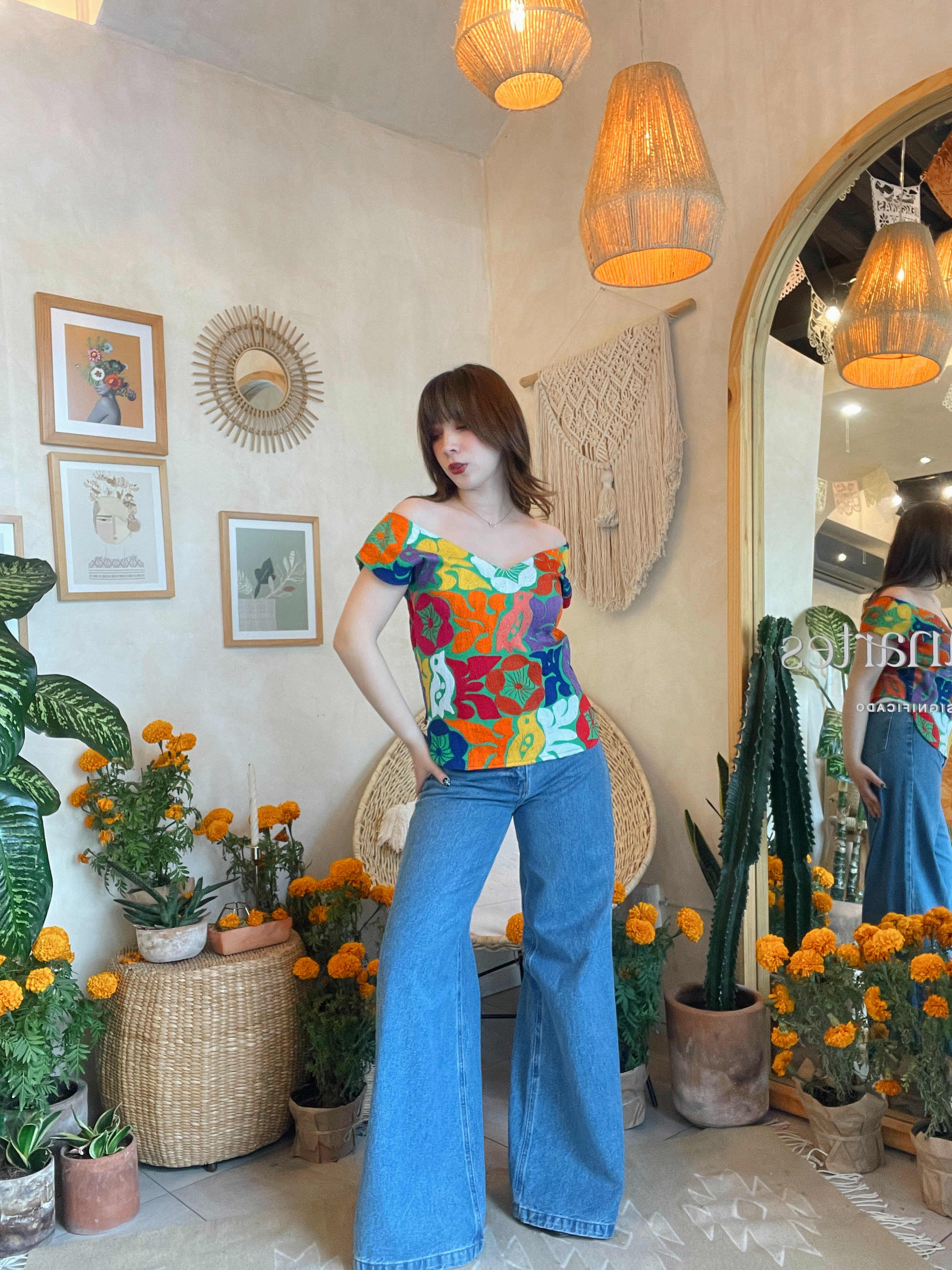 Blusa Jalapa V Verde/Multicolor