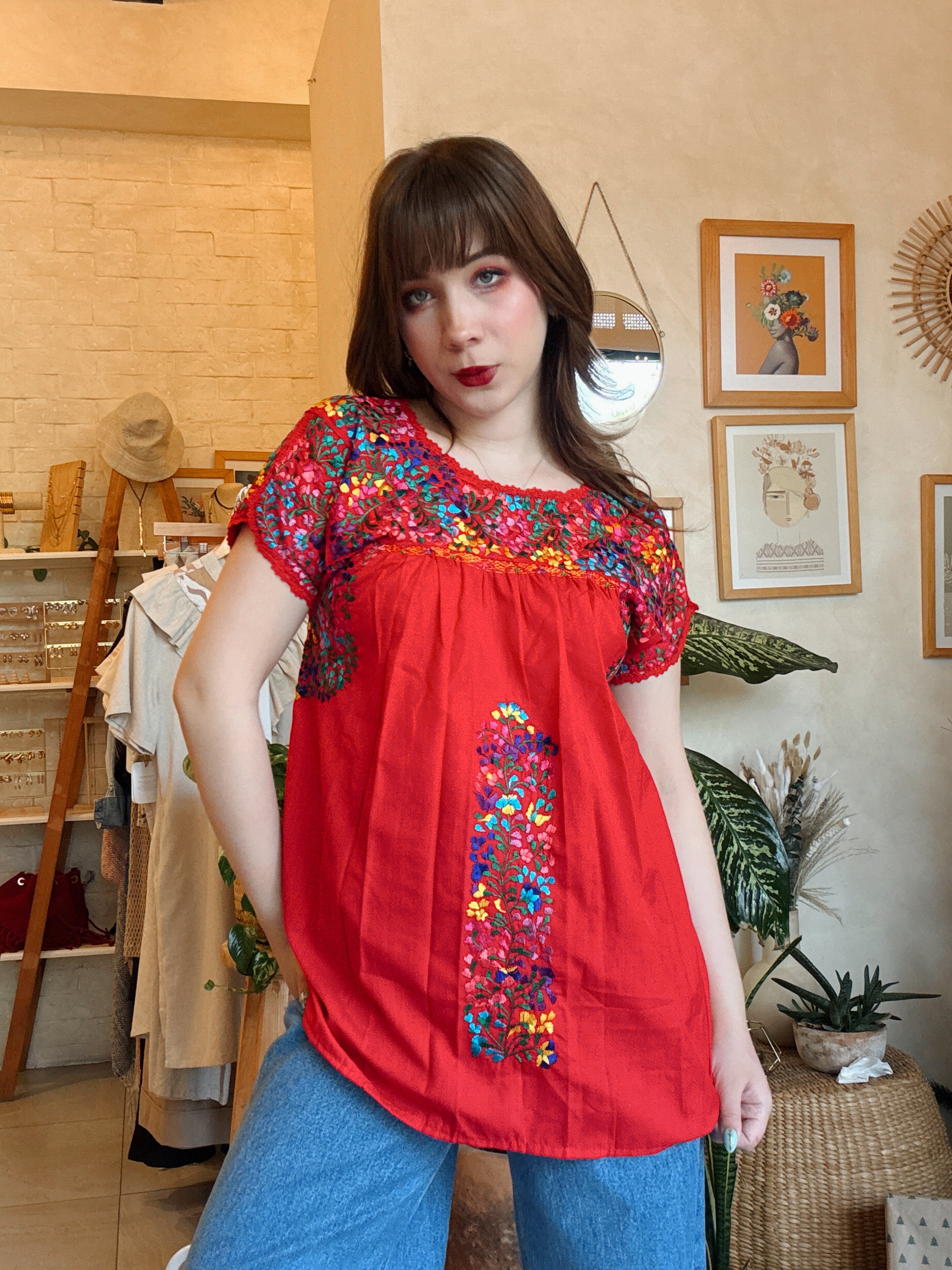 Blusa San Antonino Rojo Multicolor