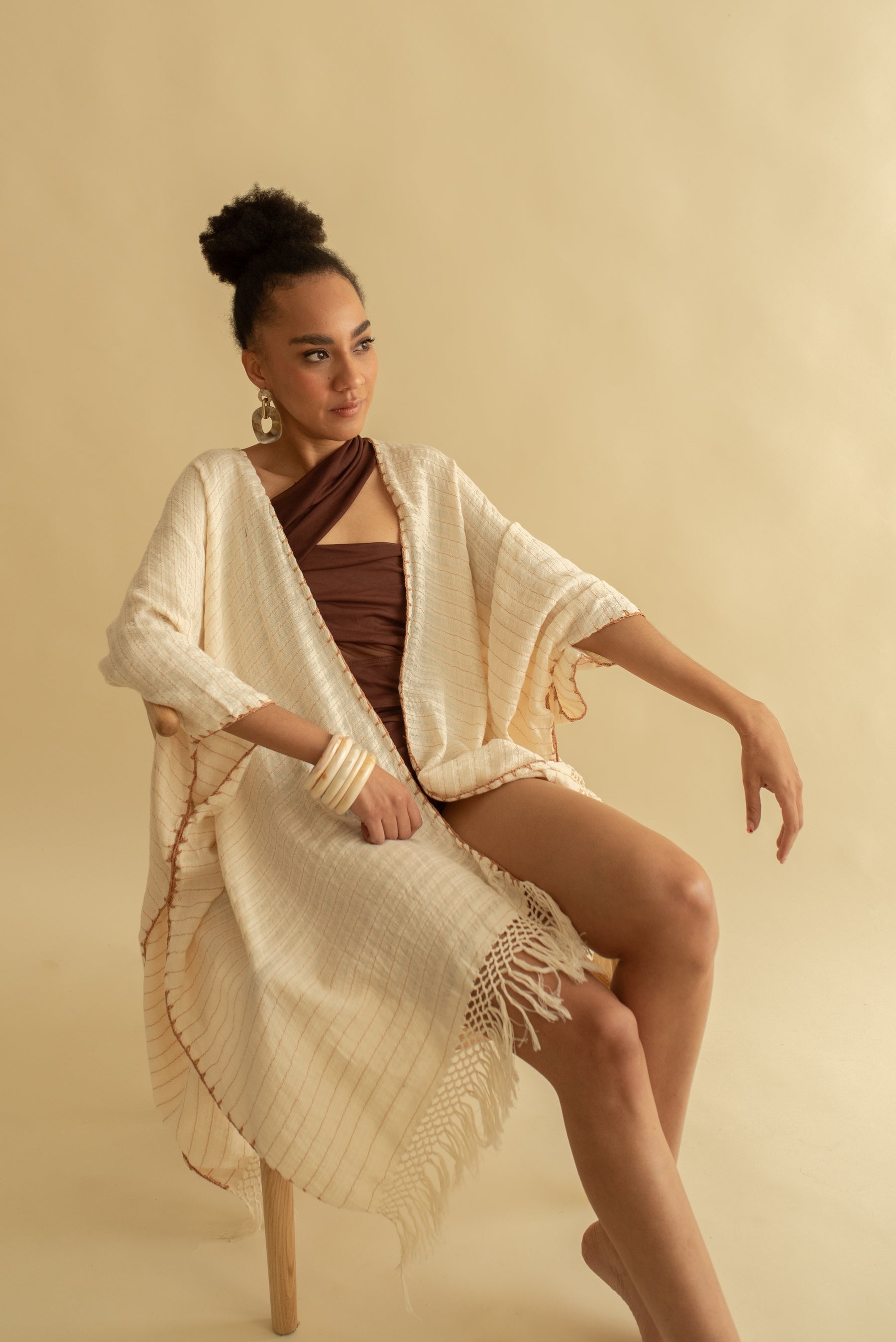 Martina Frayed Poncho