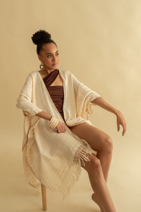 Martina Frayed Poncho