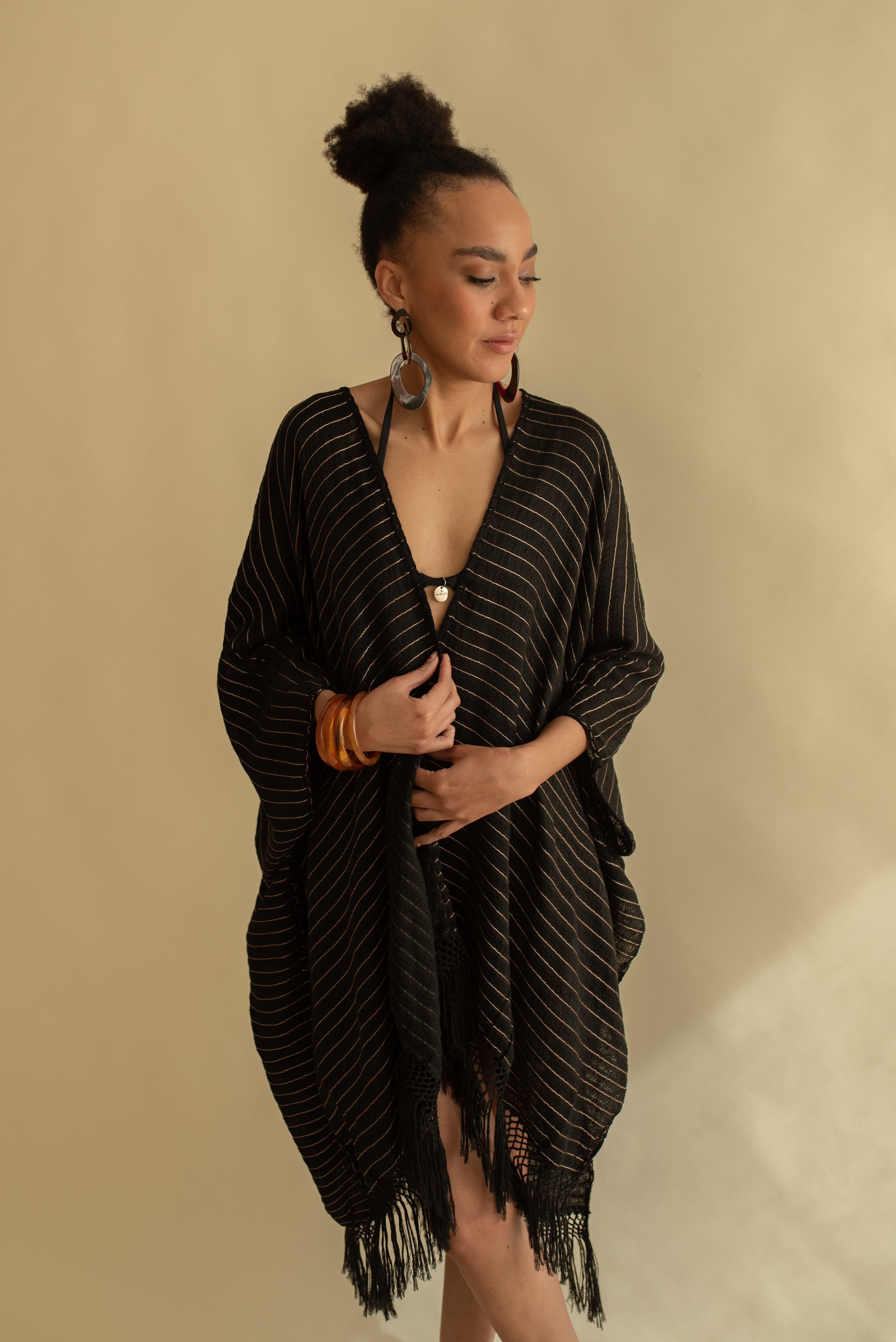 Martina Frayed Poncho