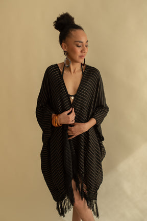 Martina Frayed Poncho