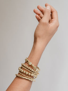 Pulseras Sencillas de Bolitas Doradas D49