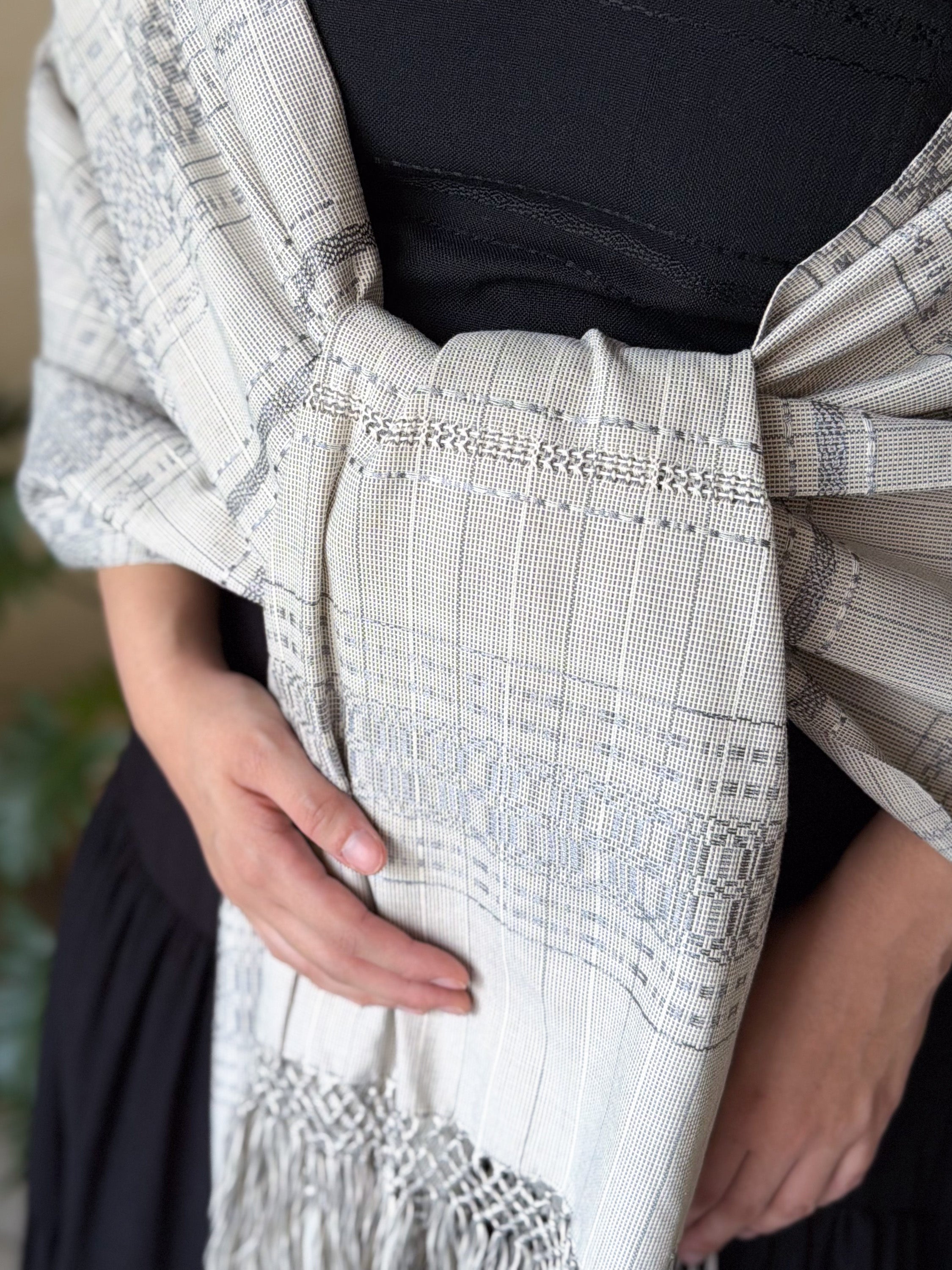 Rebozo Fino El Legado Gris Plateado