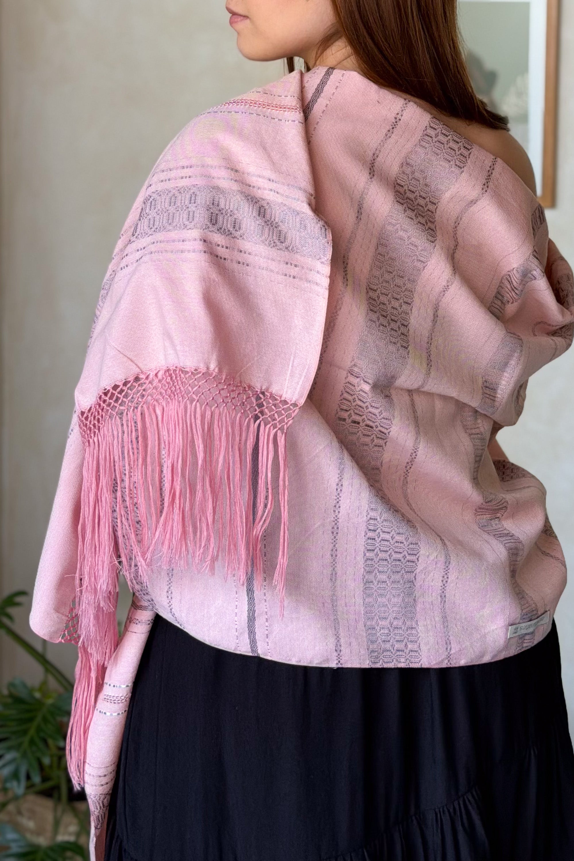 Rebozo Fino El Legado Rosa Gris