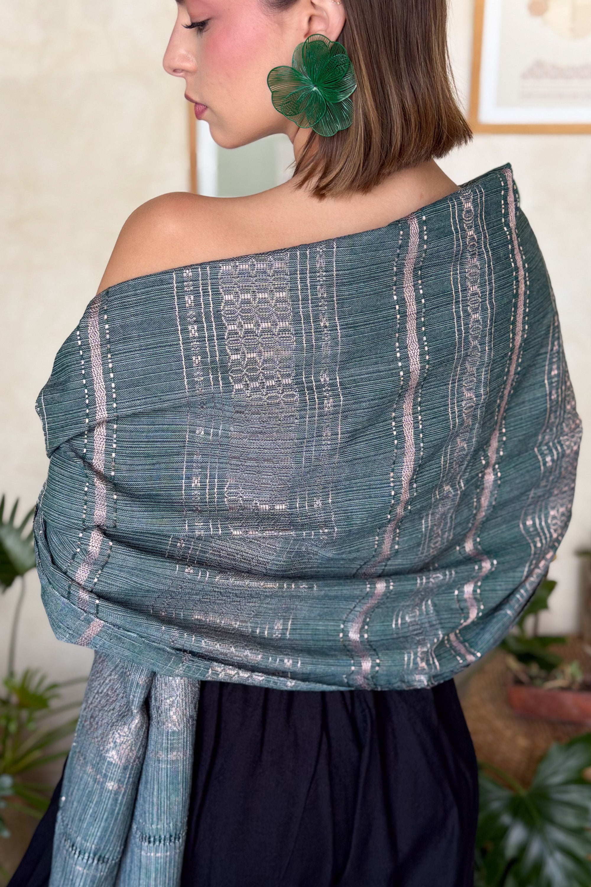 Rebozo Fino El Legado Verde Dorado