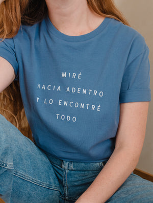 Mexicanartes Camiseta Miré Hacia Adentro Azul