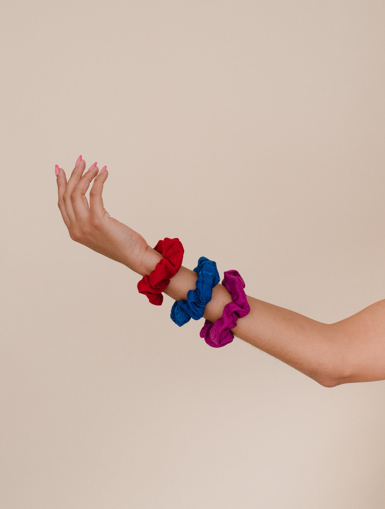 Mexicanartes Scrunchie Dona para Cabello Azul Rey