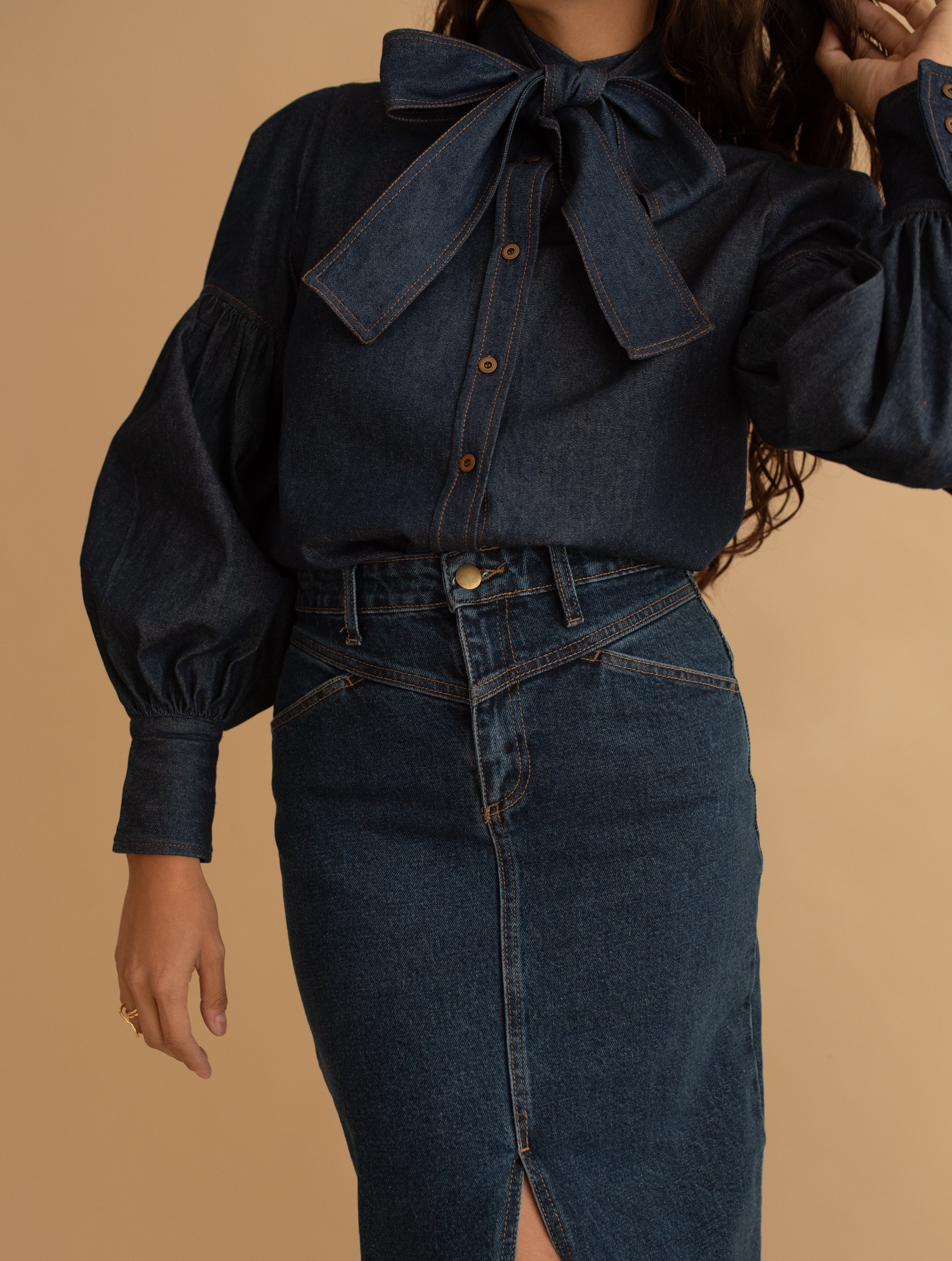 Romance Denim Blouse