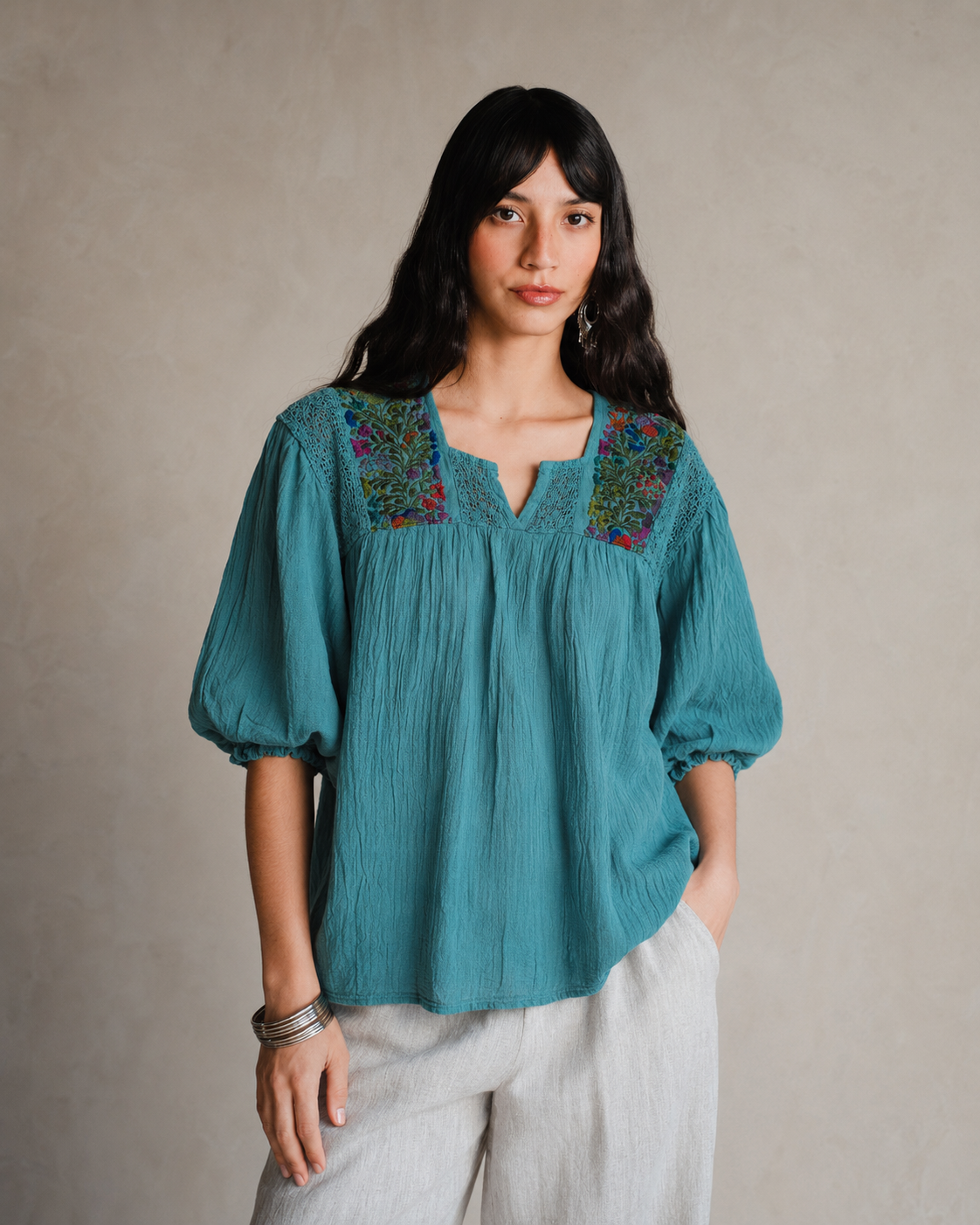Blusa San Antonia con manga