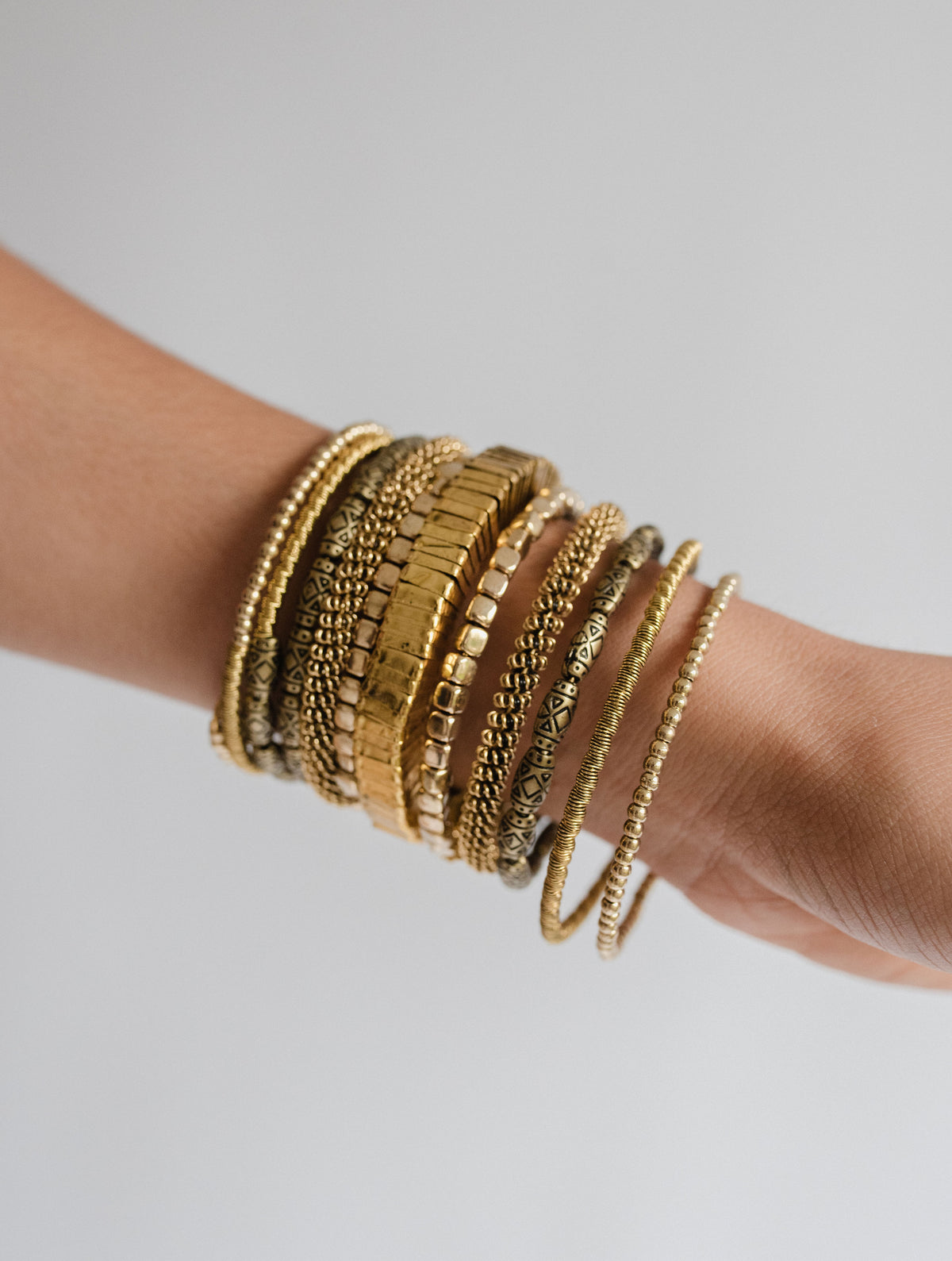 Set de Pulseras Espiral Doradas D52